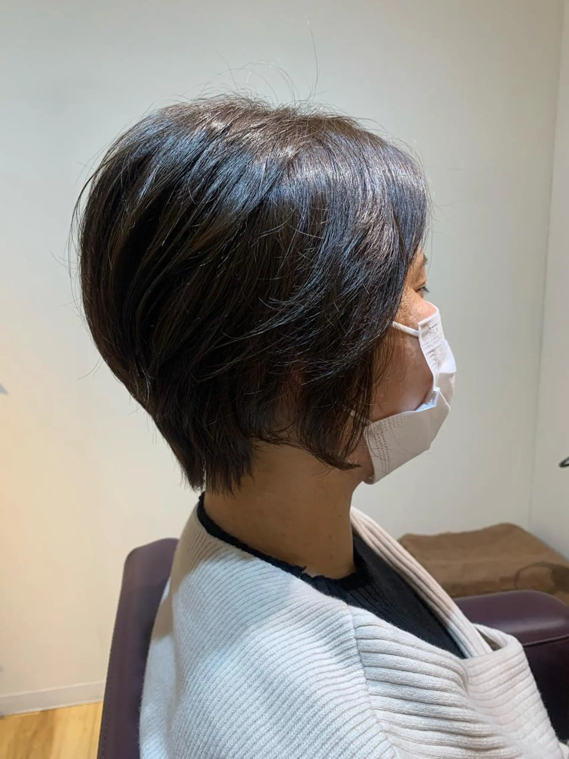 ショート カラー パーマ ヘアアレンジ メンズ キッズ テラコッタ 顔周りカット レイヤーカット ショートヘア ストレートパーマ 白髪世代特化 🌿飯塚京橋のヘアスタイル