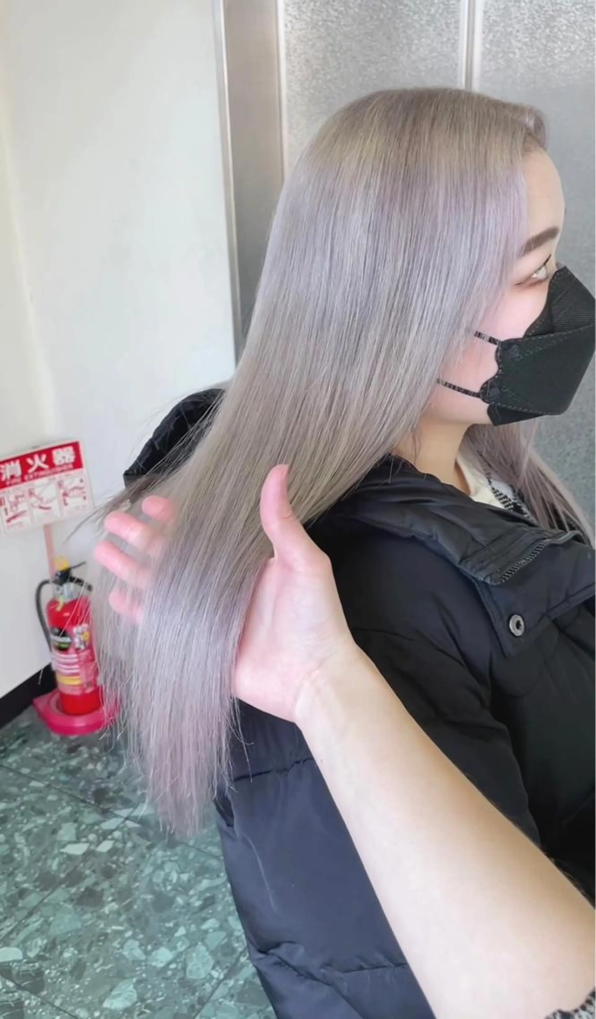 ロング カラー カット ヘアカラー トリートメント 難波/心斎橋/ボブ/ 髪質改善/ハイトーンのヘアスタイル