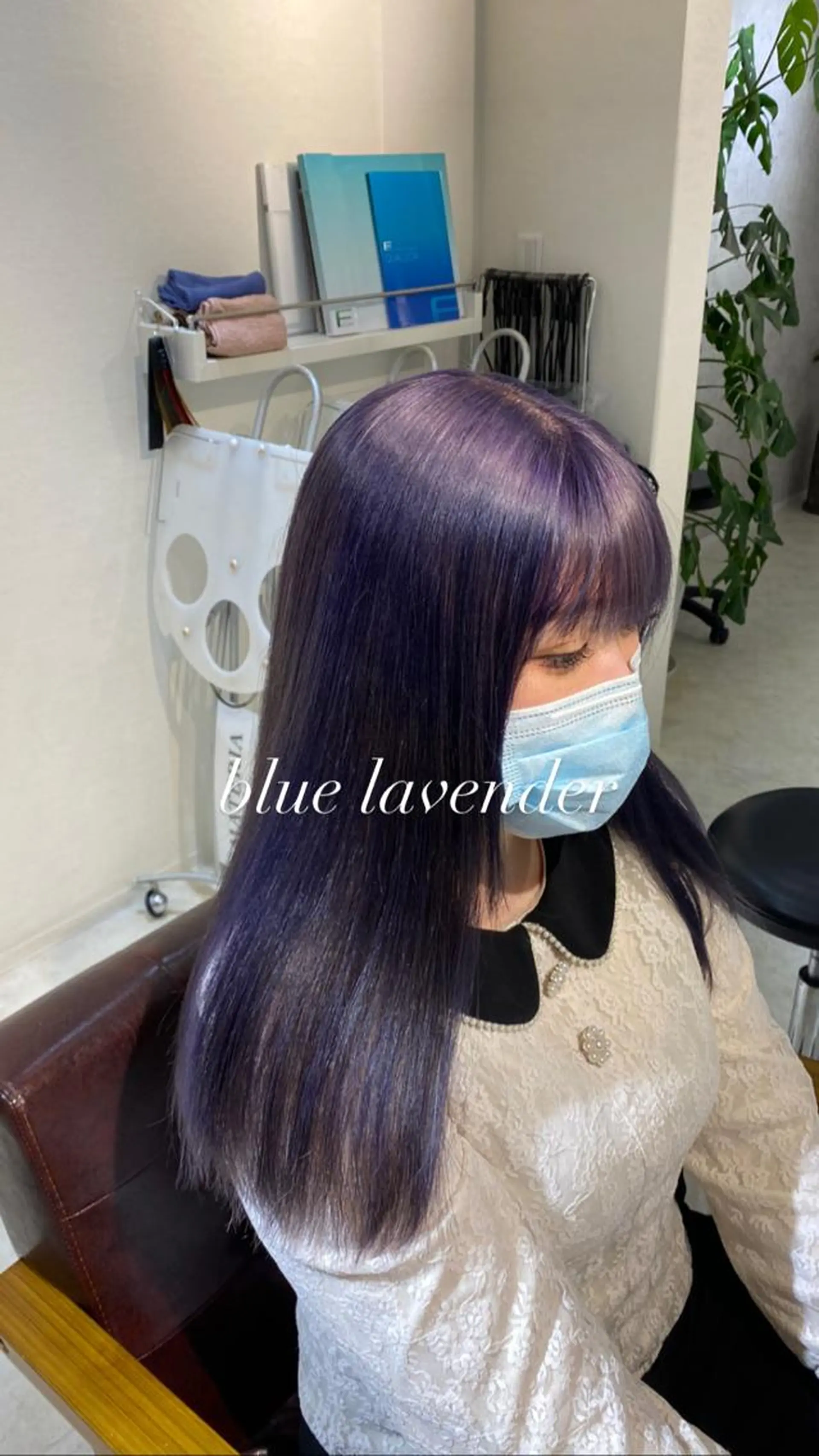 カラー ブルーカラー ブルーラベンダー ラベンダーカラー 縮毛矯正とレイヤー カット/杉村凜汰郎のヘアスタイル