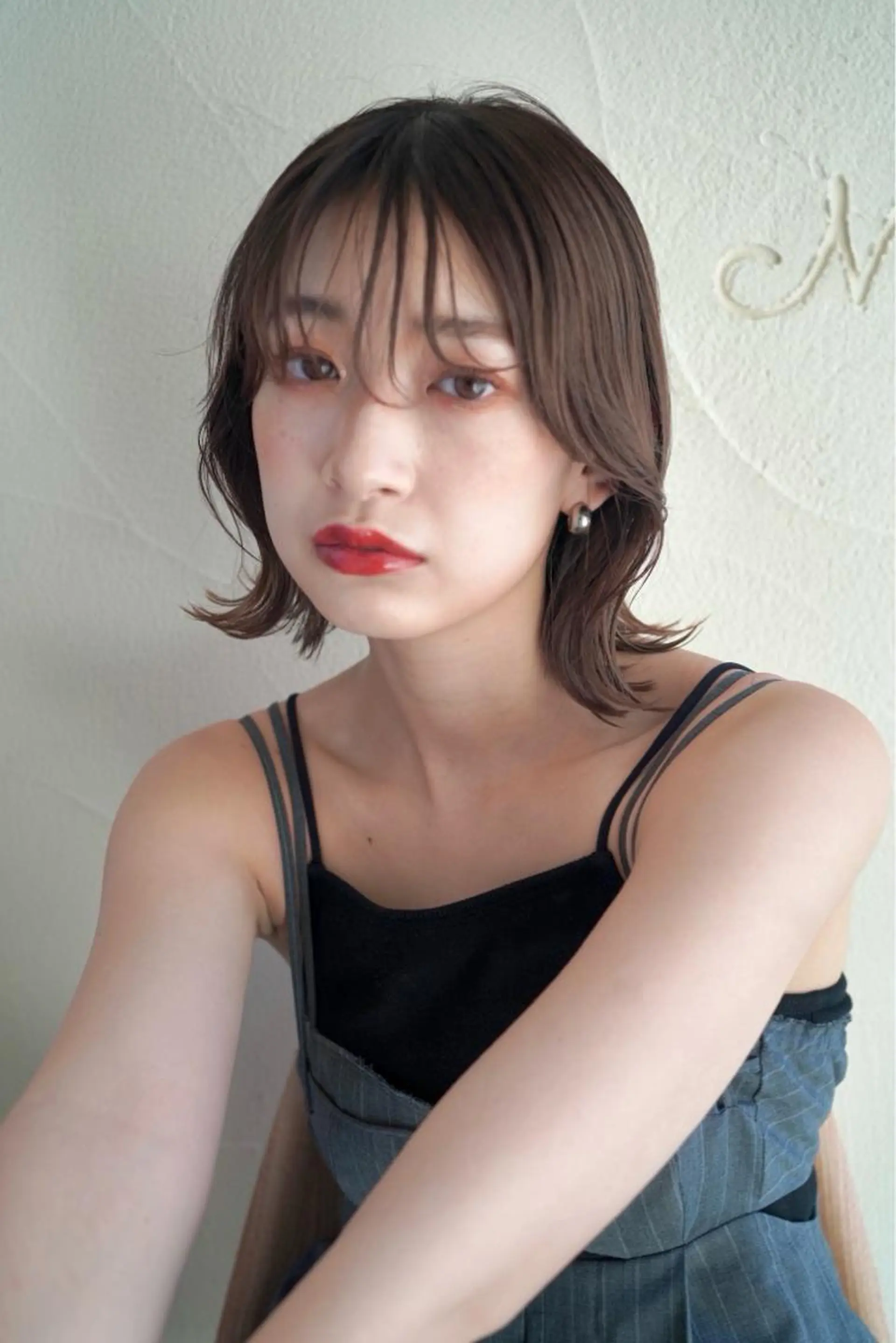 ミディアム ボブ くびれヘア 韓国風ヘア カット ヘアカラー ヘアセット 💎韓国風レイヤー /ボブ💎Namiのヘアスタイル