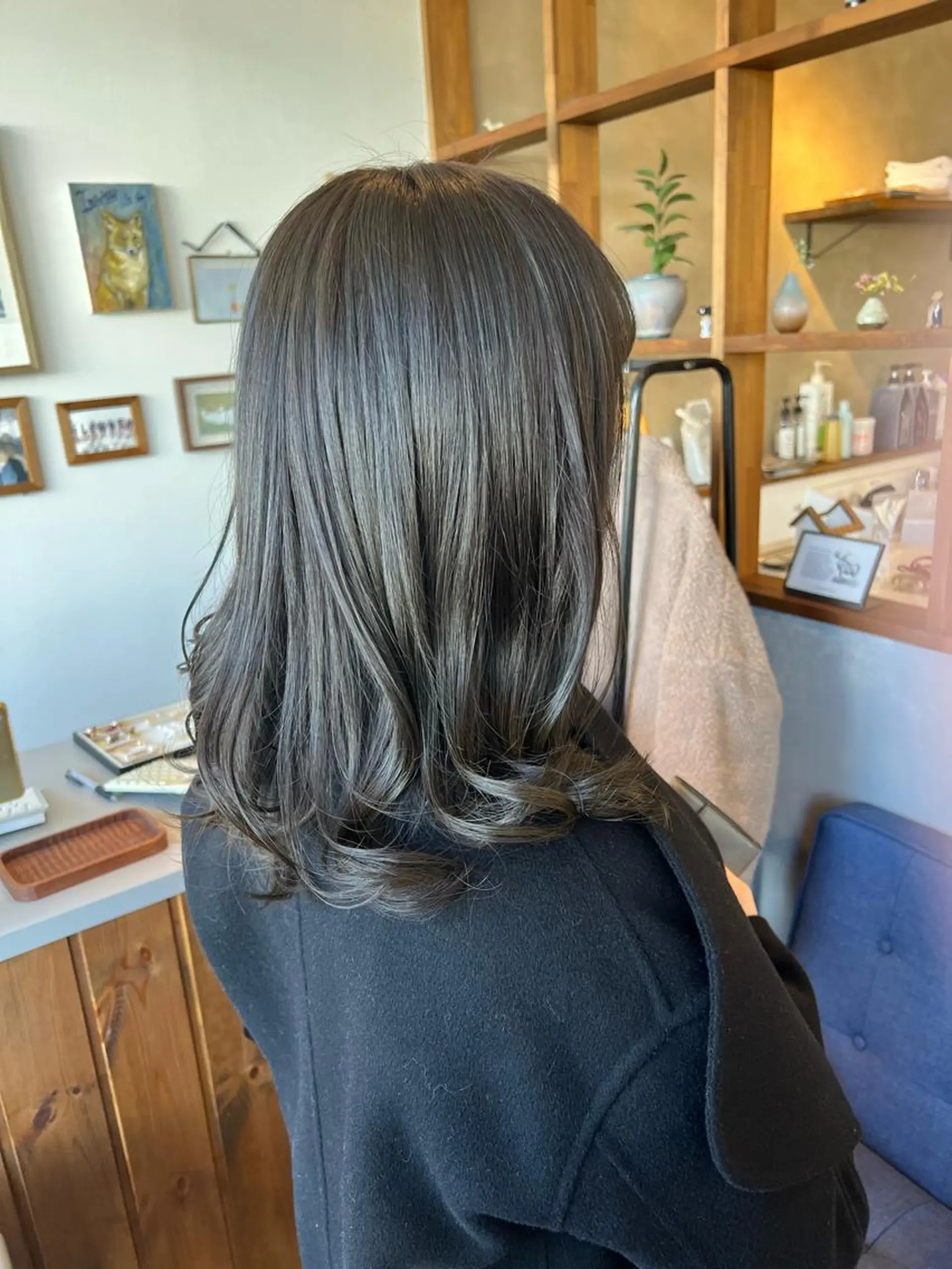 ミディアム カラー 透明感カラー カット パーマ トリートメント 松永 真弥のヘアスタイル