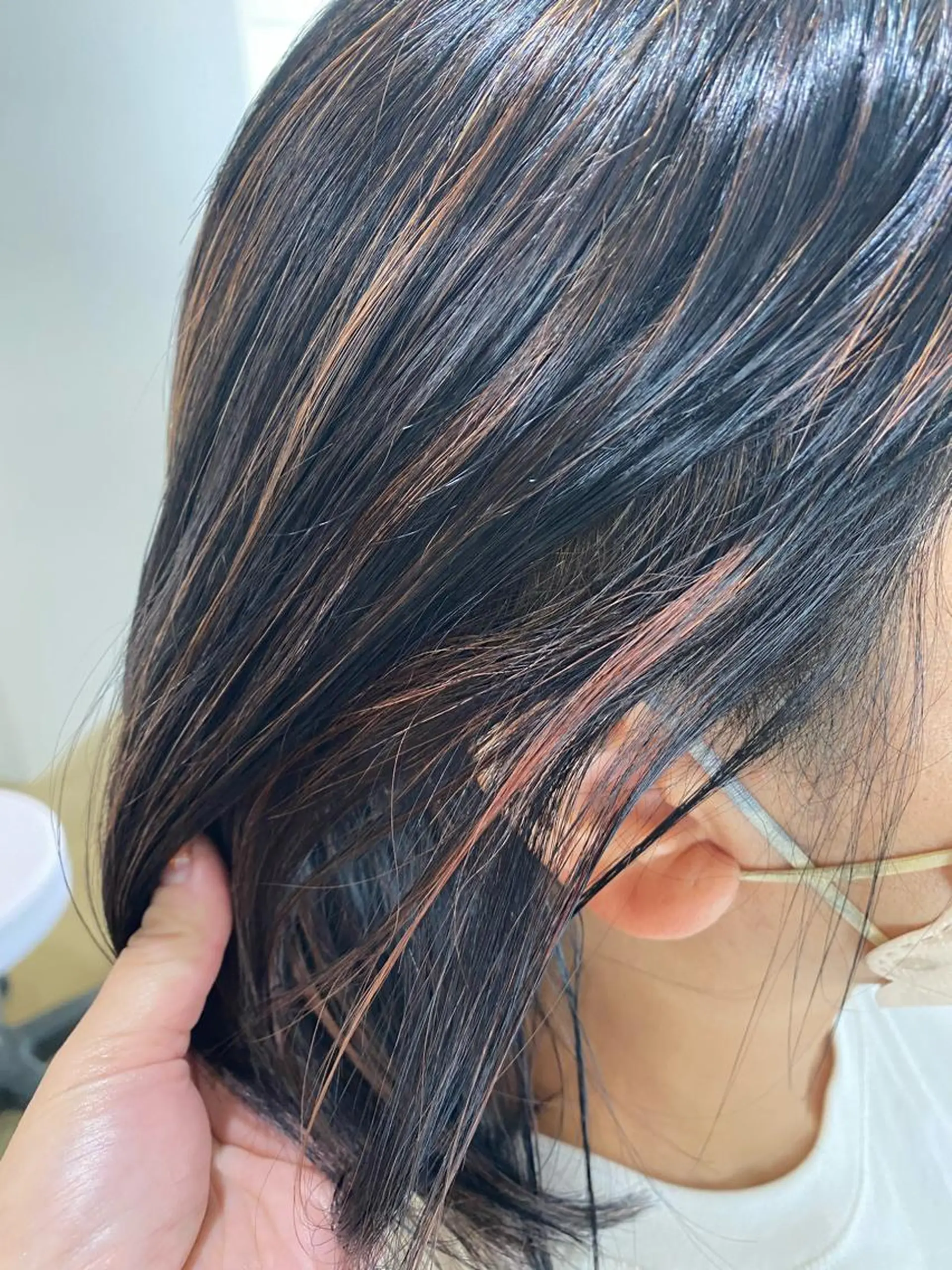 セミロング ハイライト I nagiのヘアスタイル