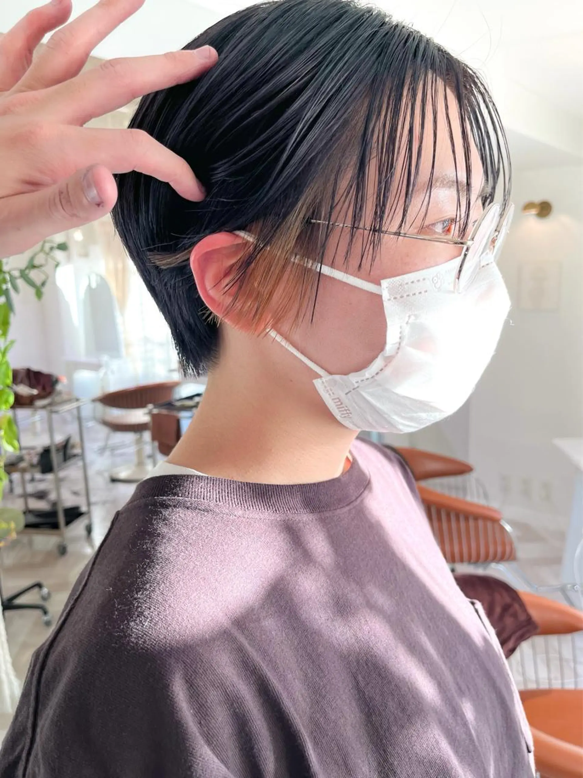 ショート カラー ベージュカラー ブロンド ブロンドベージュ Memories 銀座のヘアスタイル