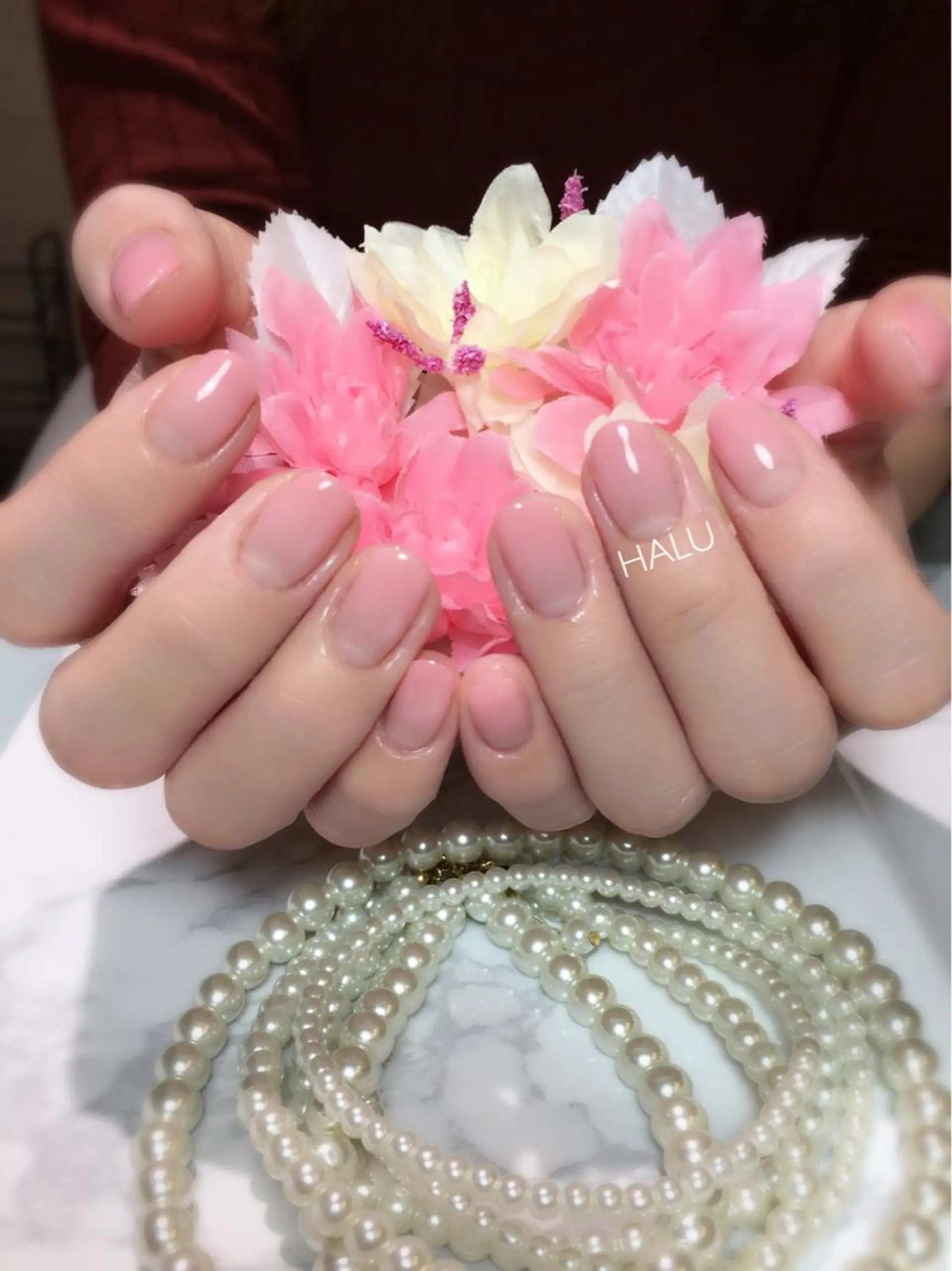 ネイル グラデーション ピンク シンプルネイル HALU ハルのネイルデザイン