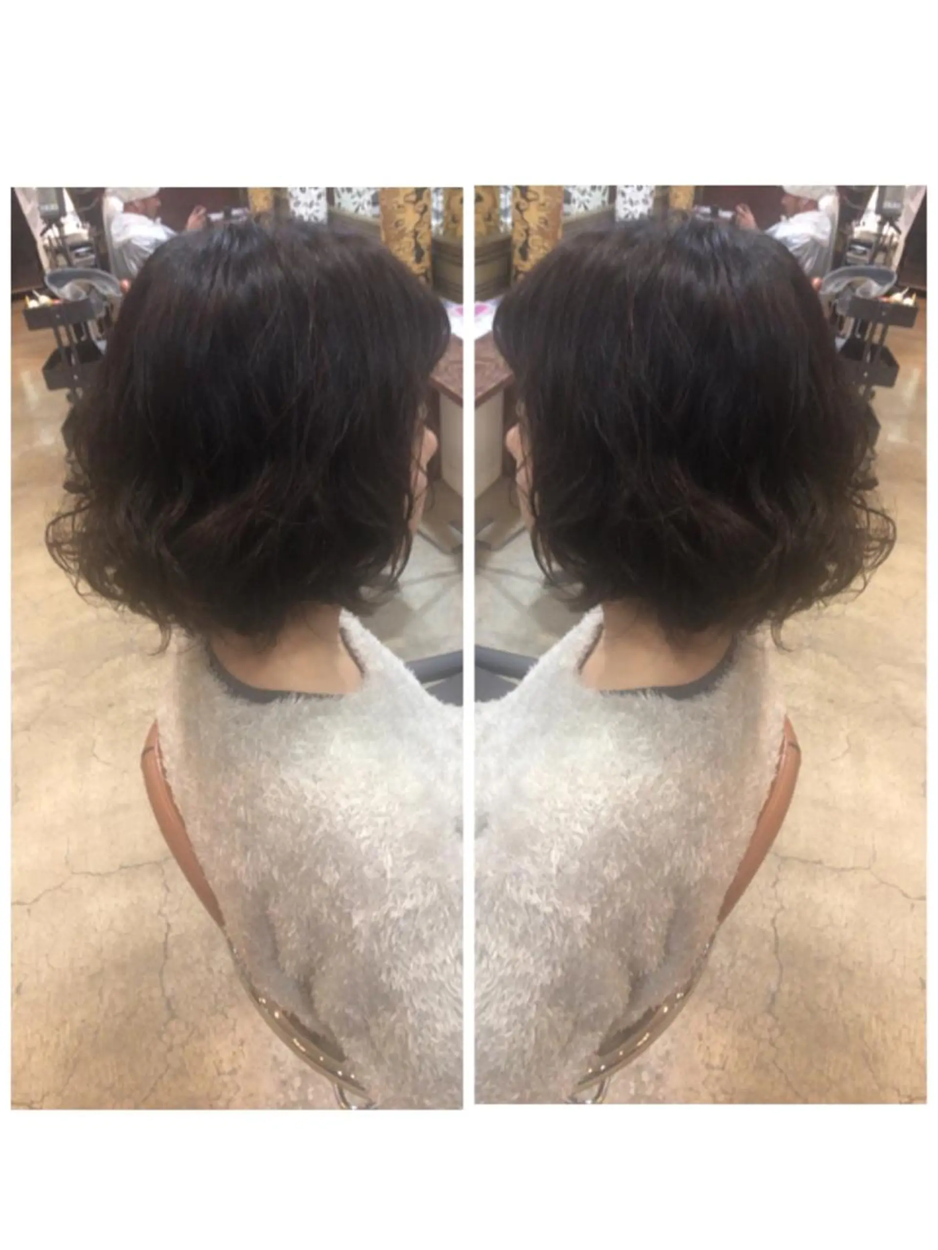 ミディアム パーマ ミディアムパーマ ボブ 品田 真里のヘアスタイル