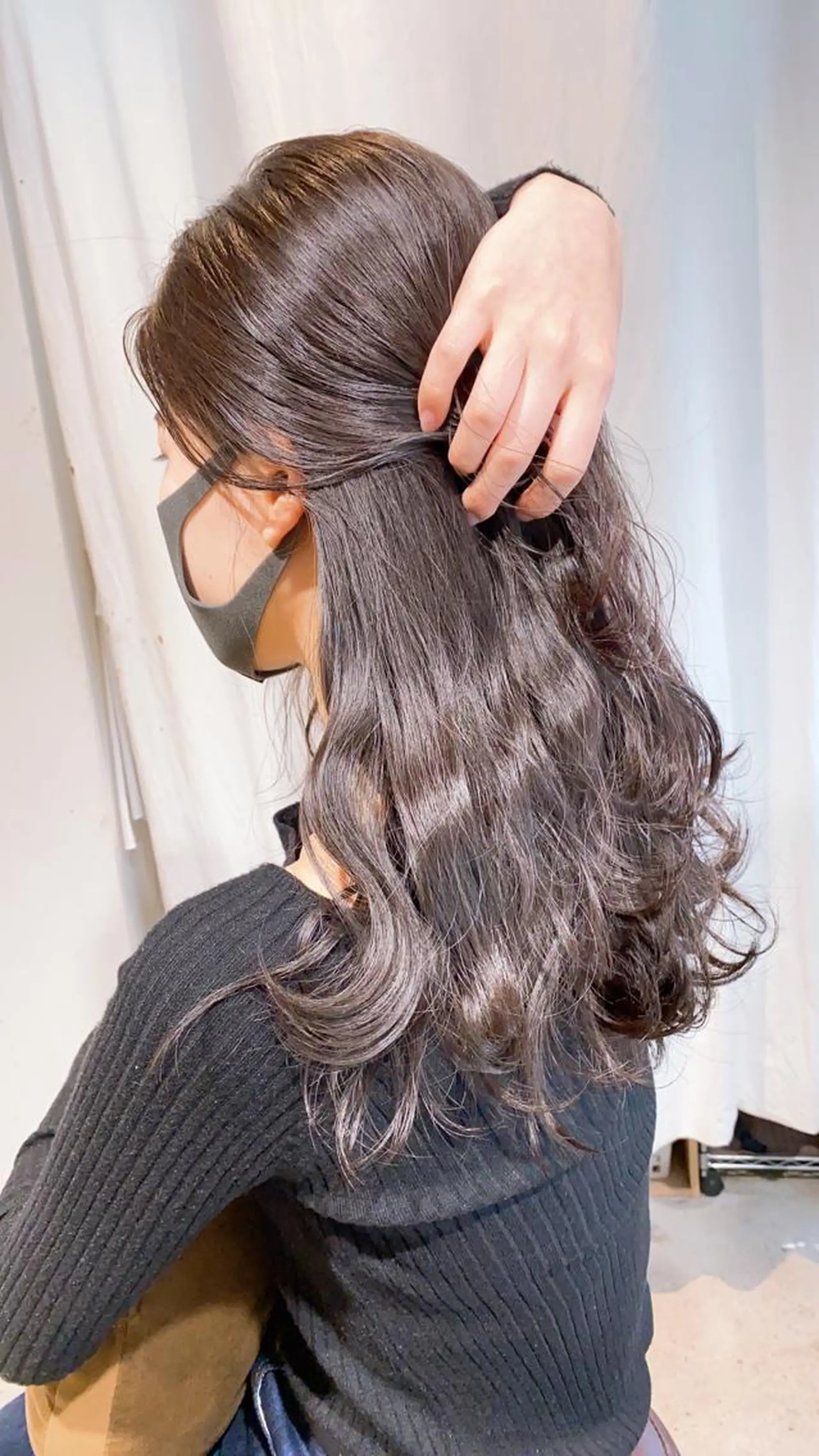 セミロング ショートボブ アッシュ ボブ 外国人風カラー ハイライト メンズツイスパ ショートフクヤマシンのヘアスタイル