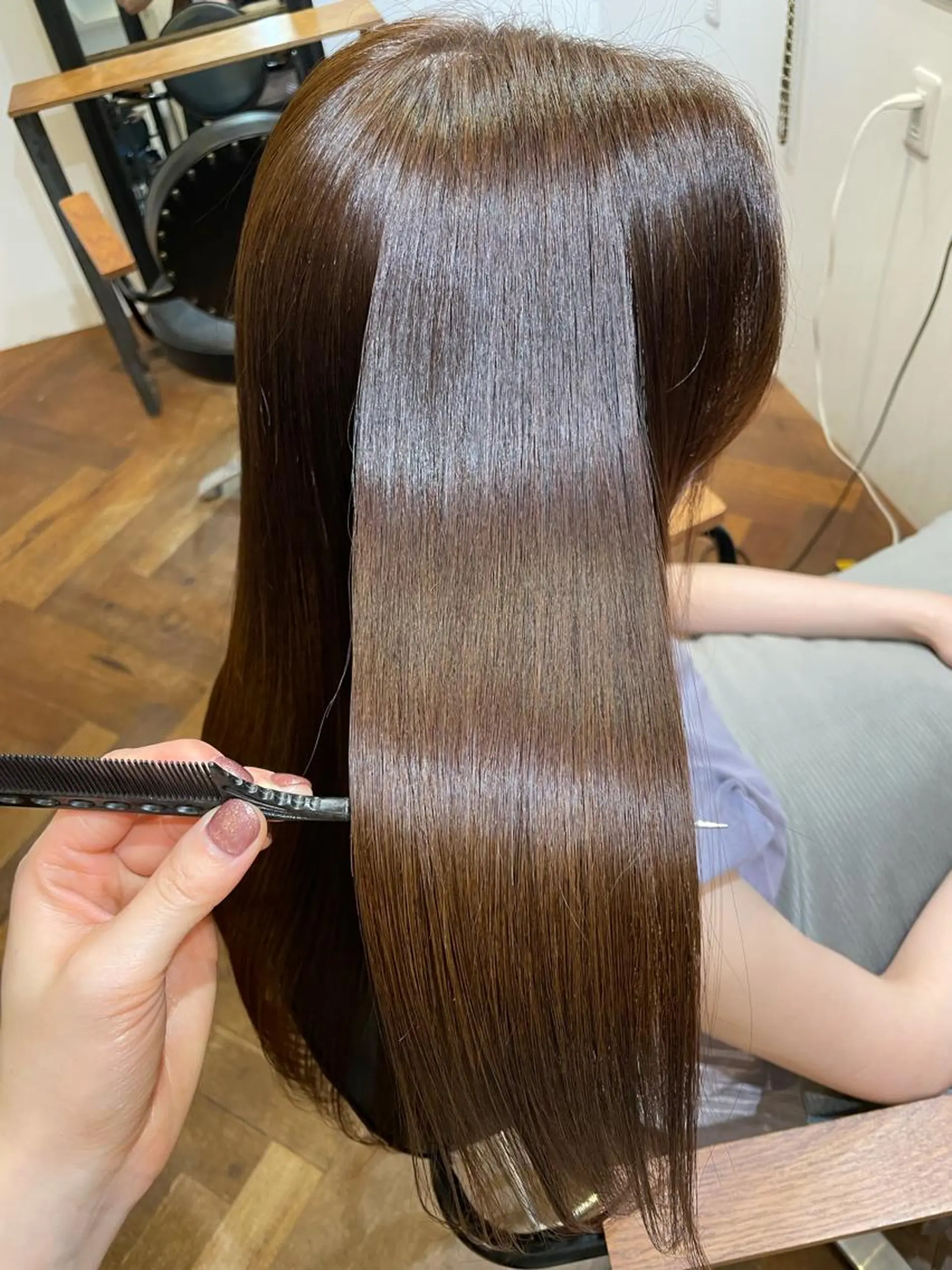 ロング カラー トリートメント トリートメント 顔まわりカット✨艶髪 ✨髪質改善✨伴響佳のヘアスタイル