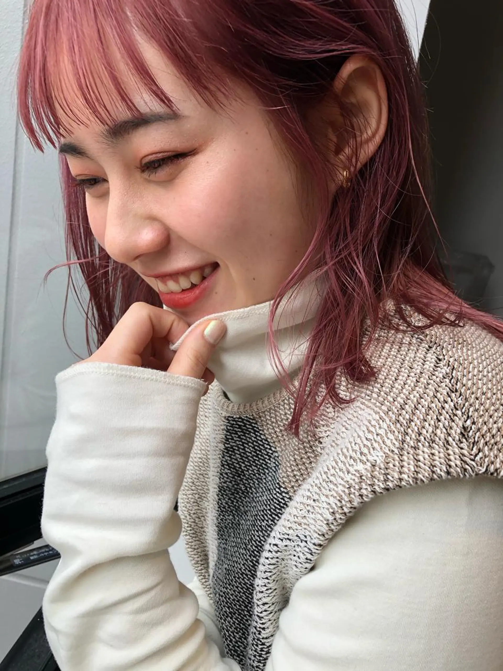 ミディアム カラー ヘアカラー hono/ボブ/ ハイトーン/ベージュのヘアスタイル