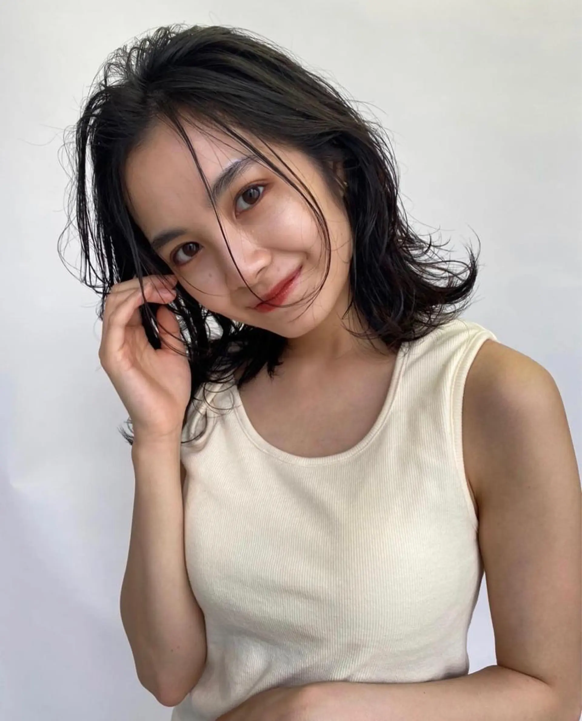 ミディアム アレンジ/新宿 透明感カラー/ヤノのヘアスタイル