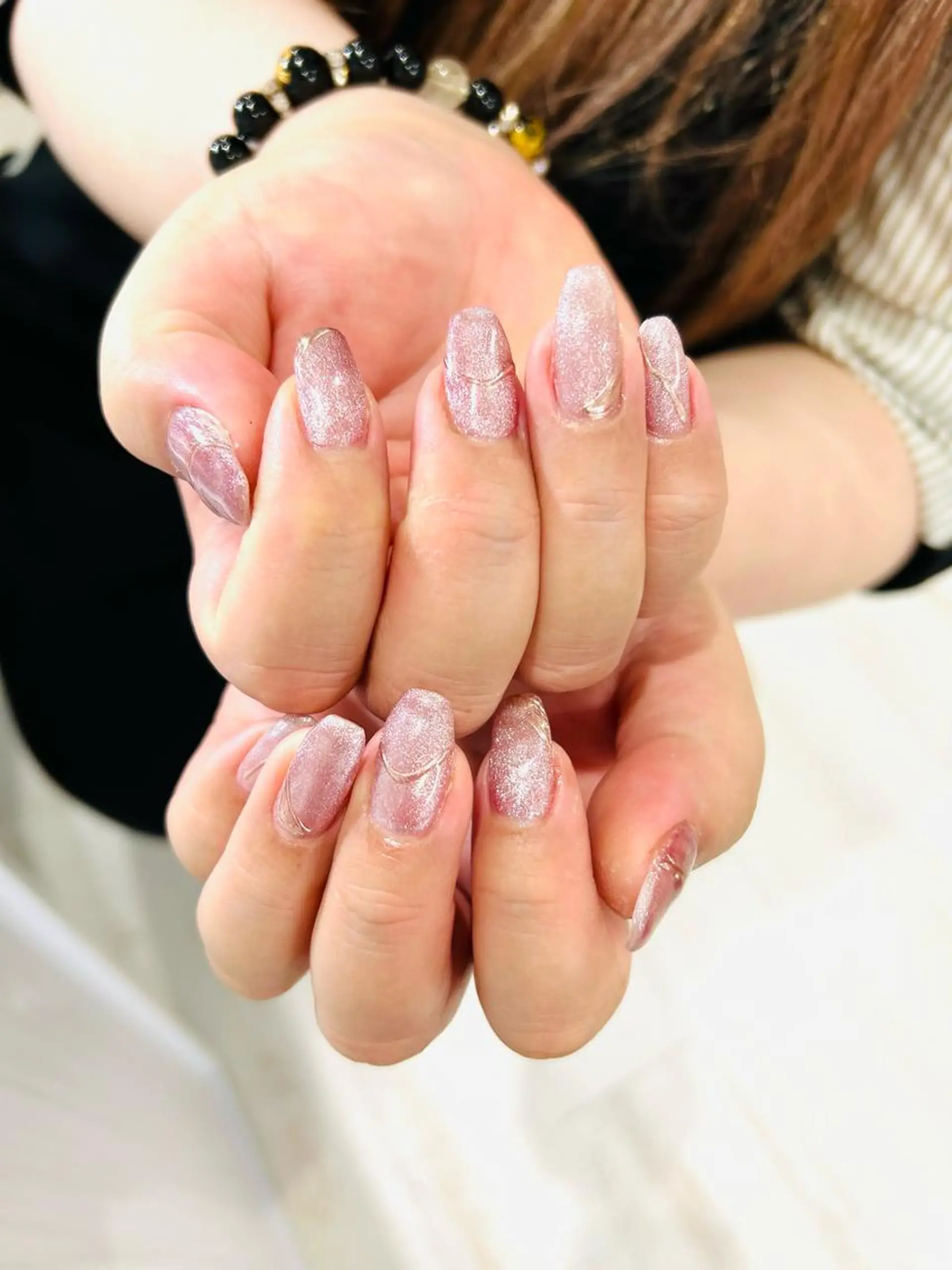 ネイル フラッシュネイル フレンチネイル ラメ(グリッター) ラメグラデーション マグネットネイル H3 hitoのネイルデザイン