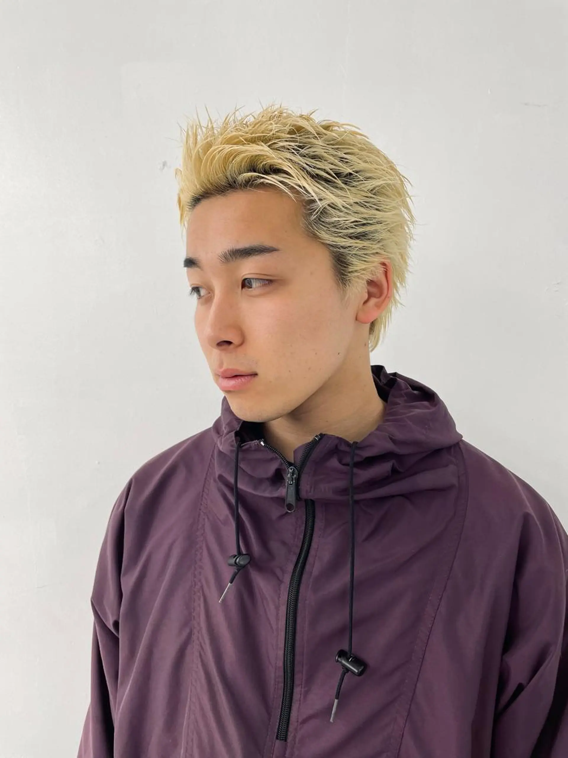 カラー メンズ スパイキーパーマ 柏NO1 藤本葉のヘアスタイル