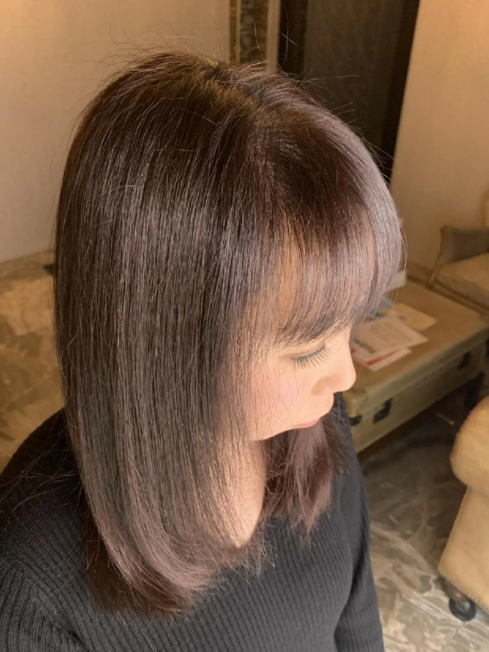 カラー ピンクカラー ピンクパープル 山崎 絹人のヘアスタイル