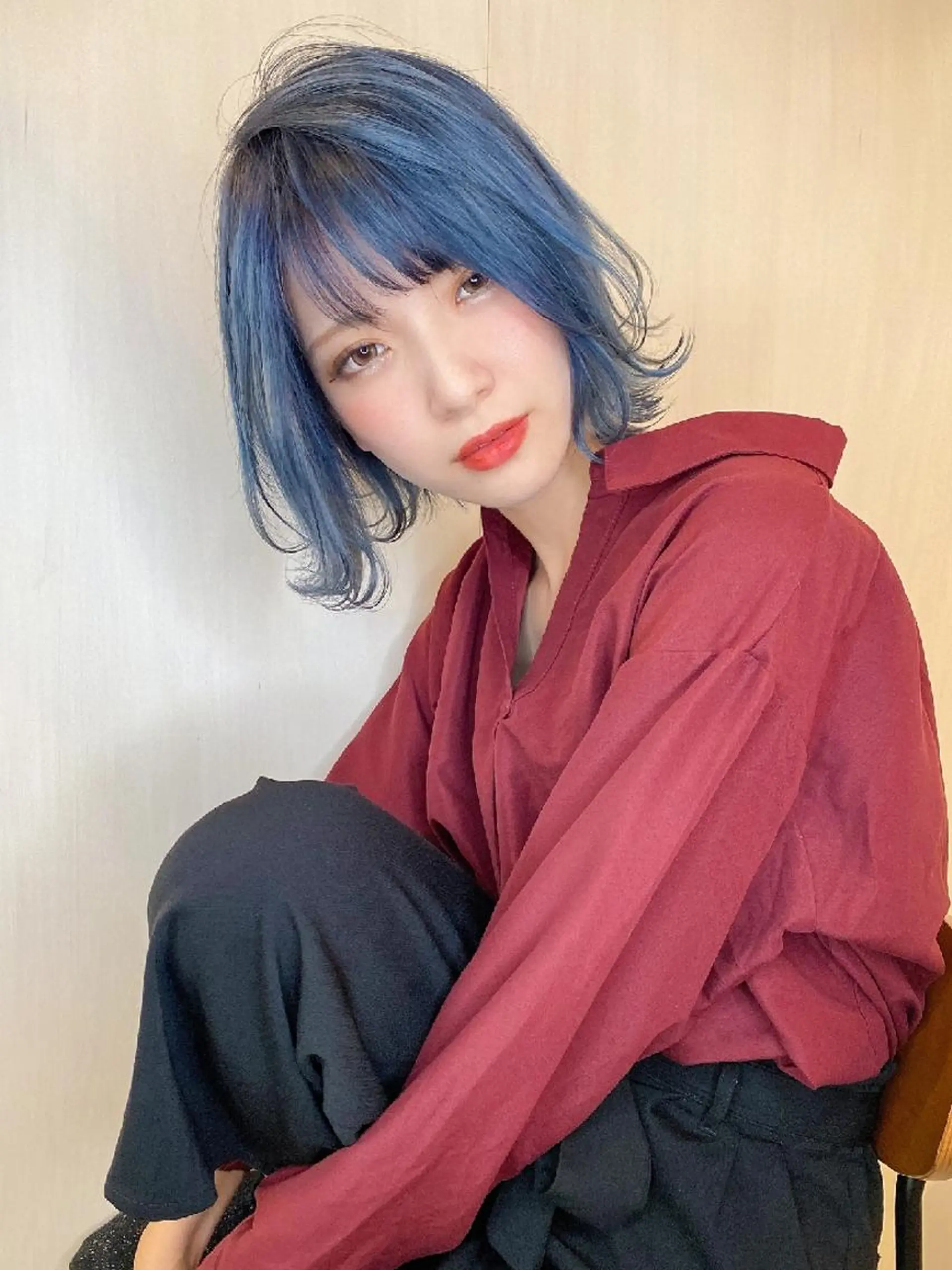 カラー セミロング ダブルカラー ヘアカラー Stella Lux ステラ ルークスのヘアスタイル