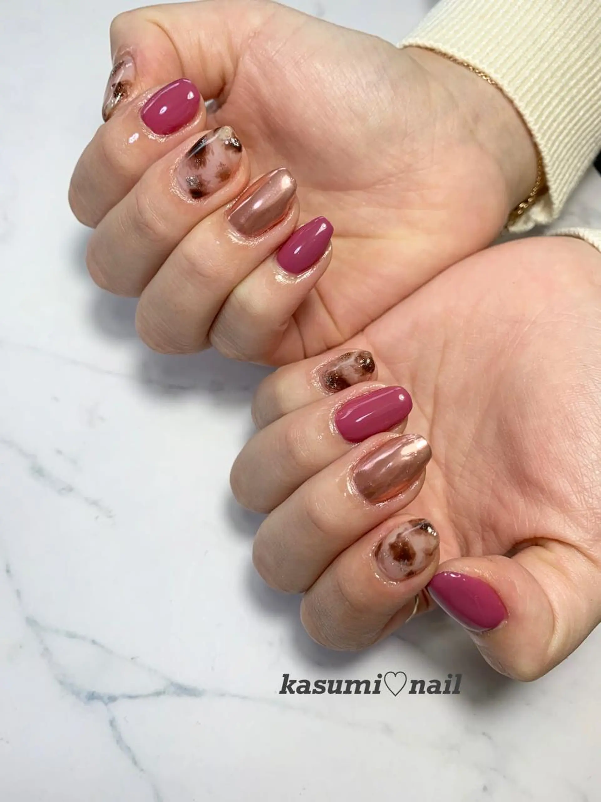 ネイル アートネイル フットネイル ジェルネイル ラメ(グリッター) ミラーネイル KASUMI♡ Nailのネイルデザイン