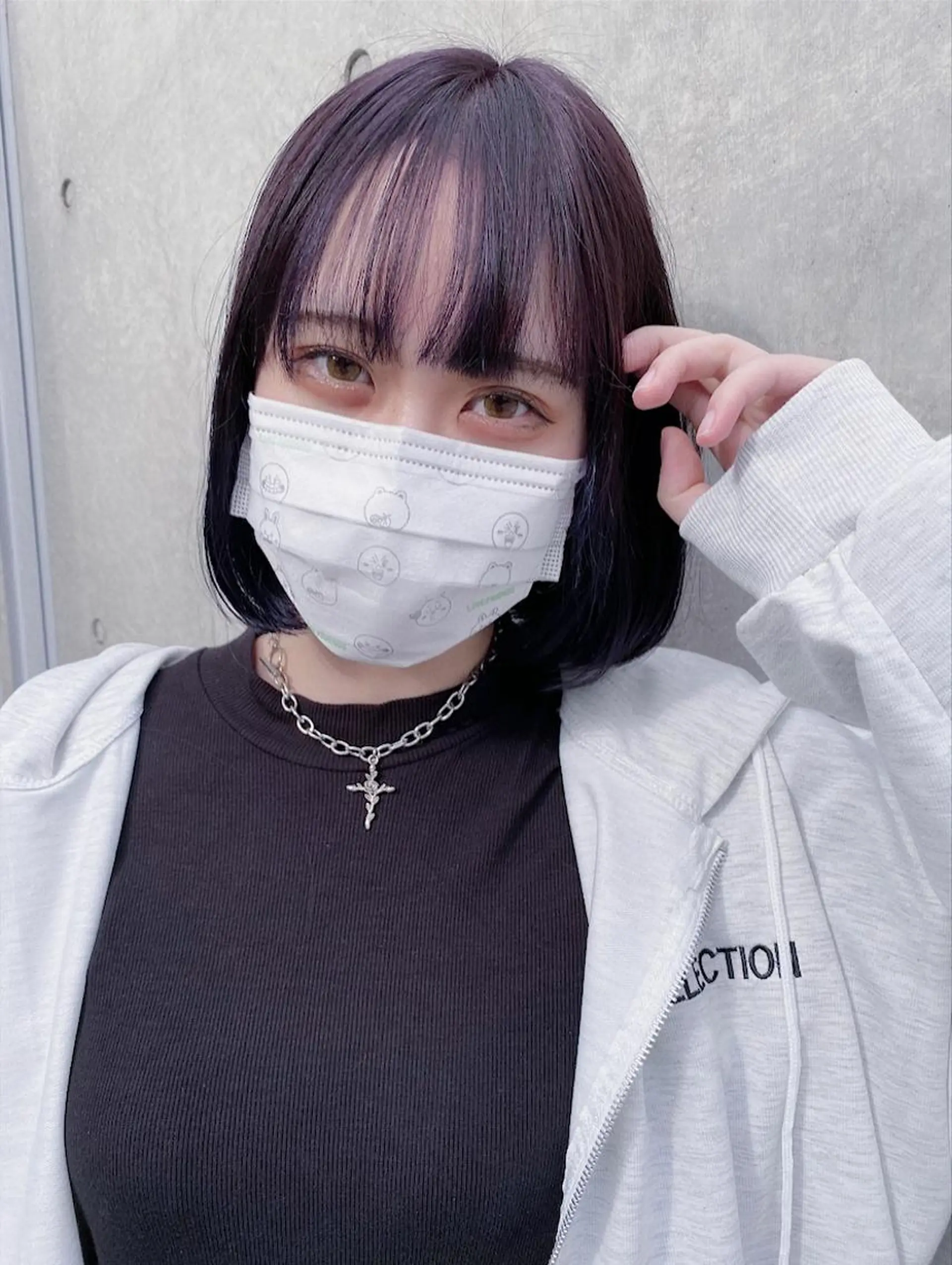 ミディアム カラー ヘアアレンジ ヘアカラー トリートメント ヘアセット 韓国レイヤーカット/ 儚げカラーチナツのヘアスタイル