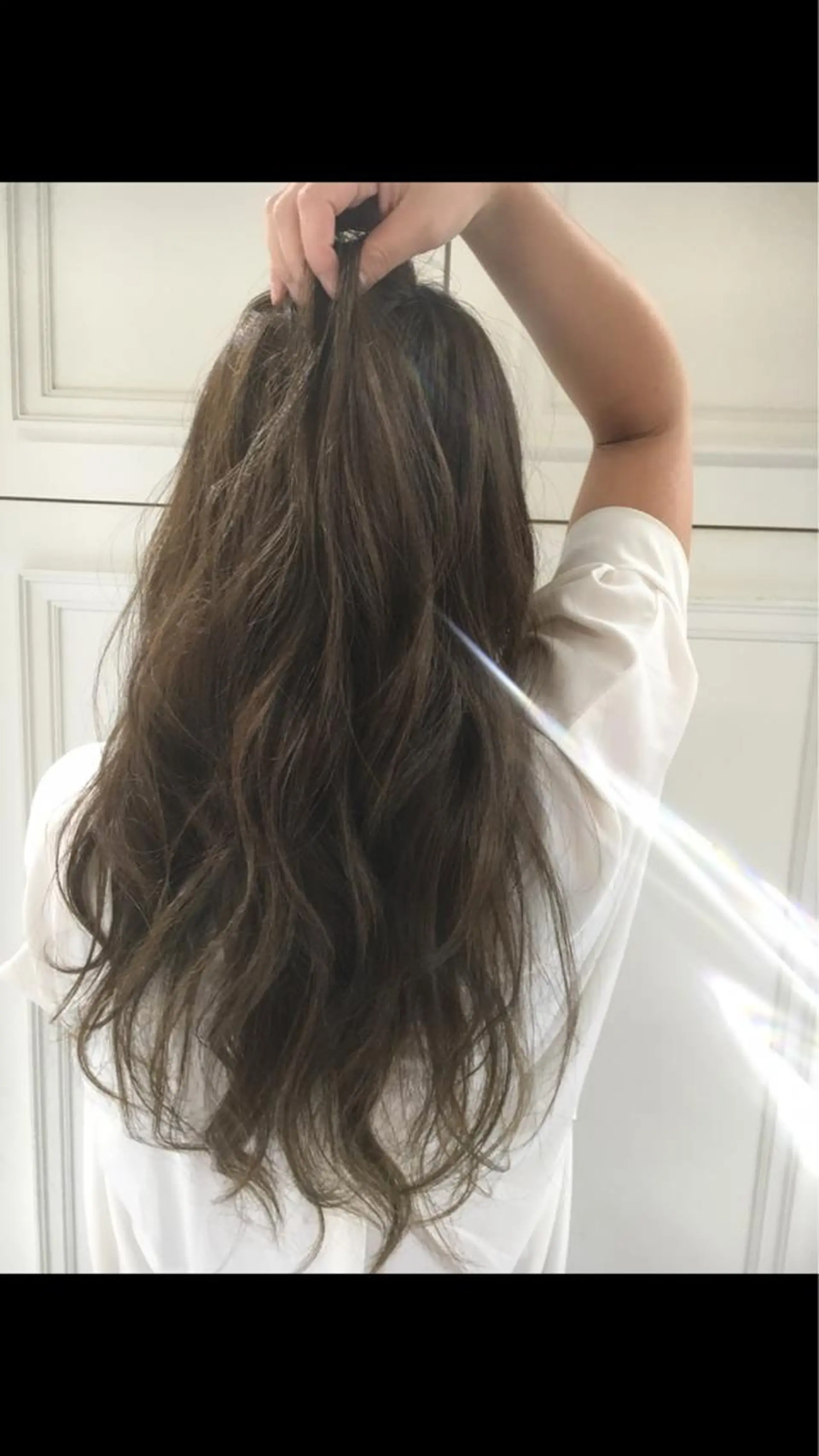 ロング カラー アッシュ ベージュカラー ハイライトカラー ハイライト fukuyasu rikaのネイルデザイン