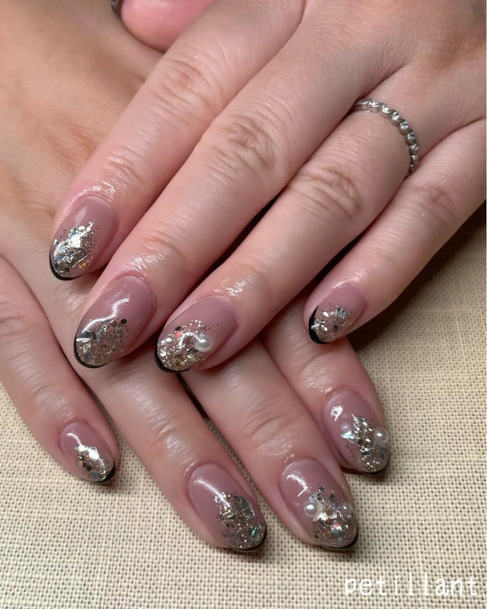 ネイル アートネイル キラキラネイル 持ち込み nail salon petillantのネイルデザイン