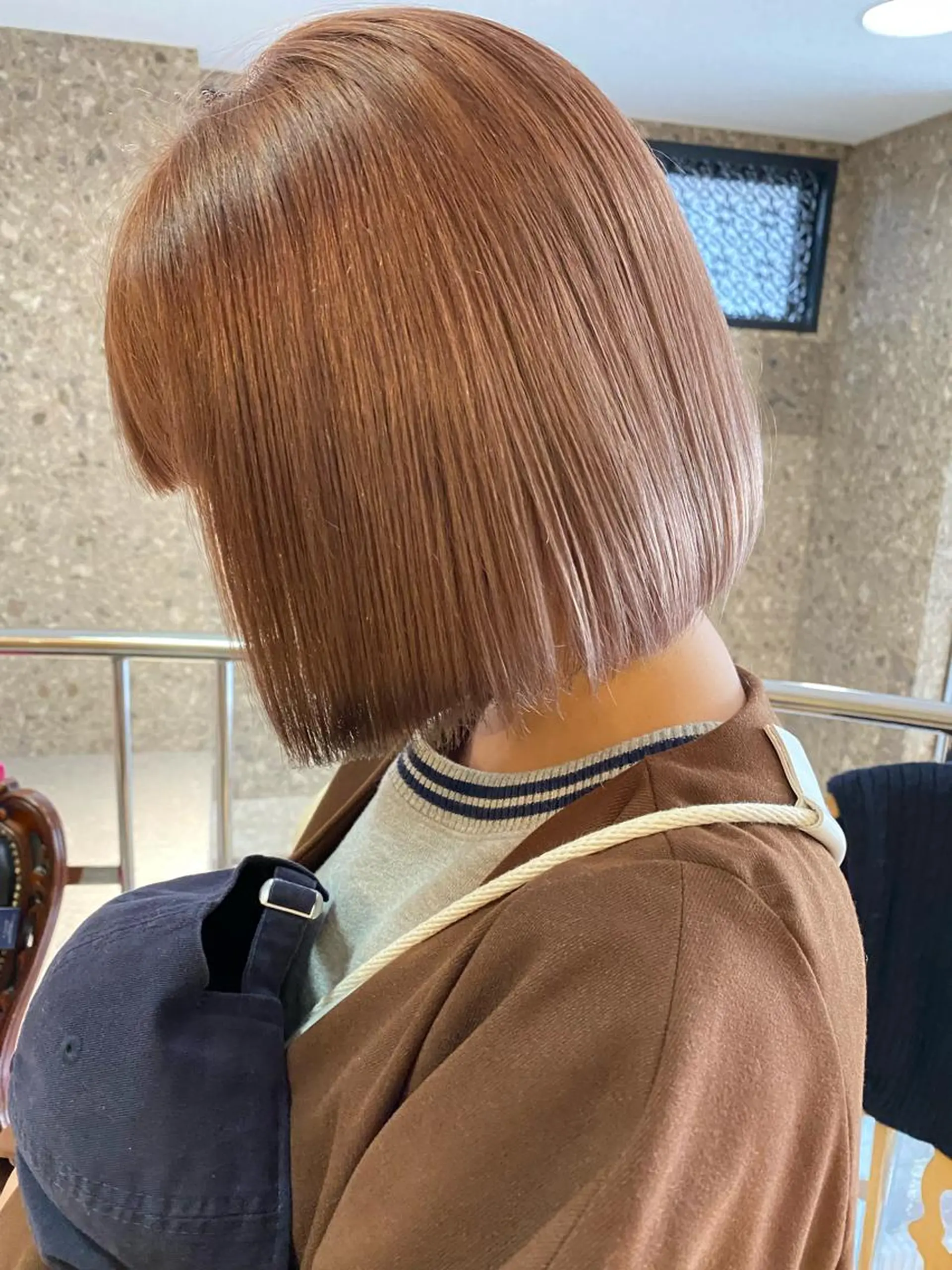 ミディアム カラー ベージュカラー ボブ カット Pia hair Design Yakuin所属・Pia ツボイ ケイタのヘアスタイル