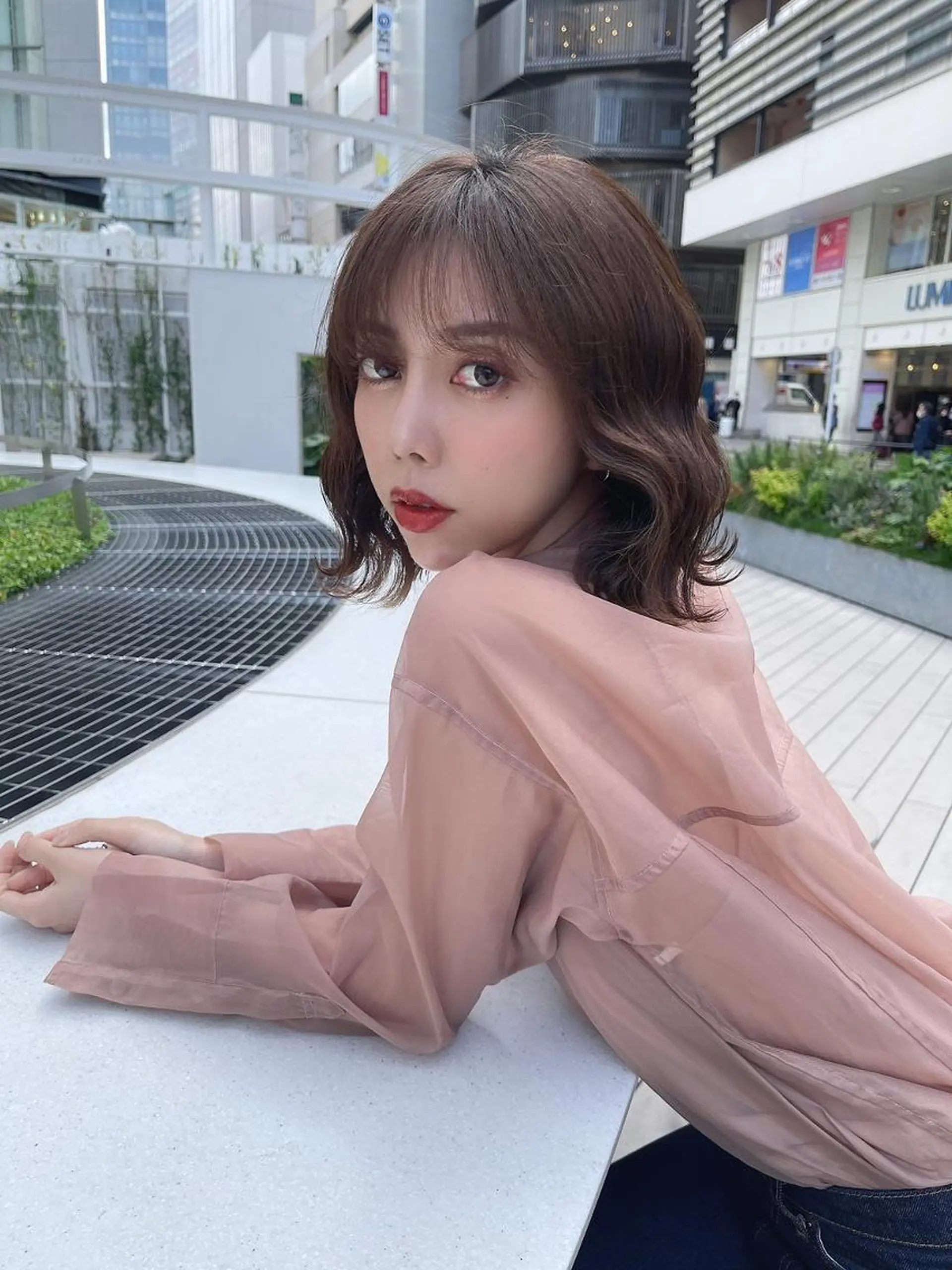 カラー ミディアム ヘアカラー エクステ Reflet 新宿/プルエクステのヘアスタイル