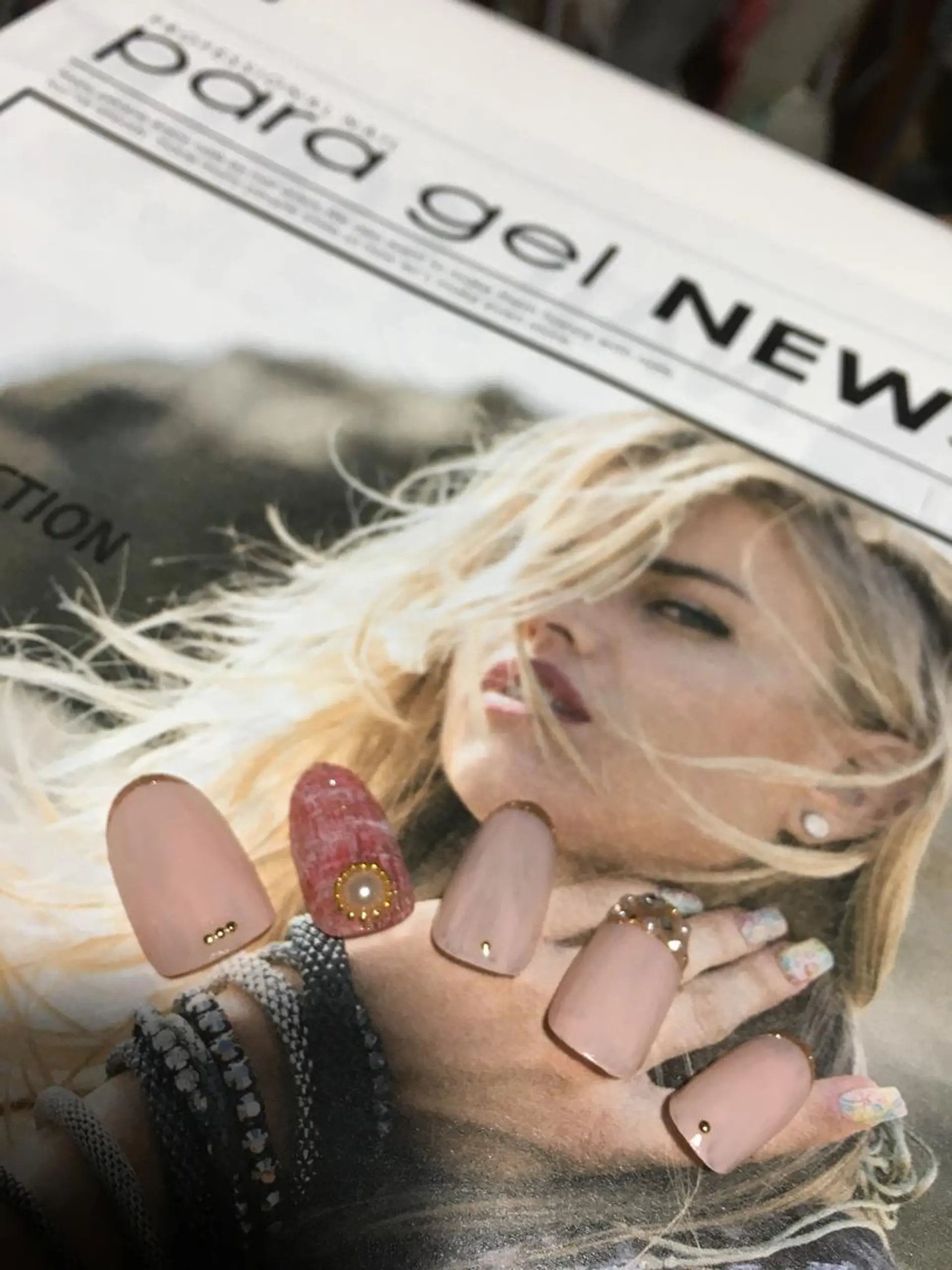 ネイル ストーンネイル ツイードネイル MIHO ☆のネイルデザイン