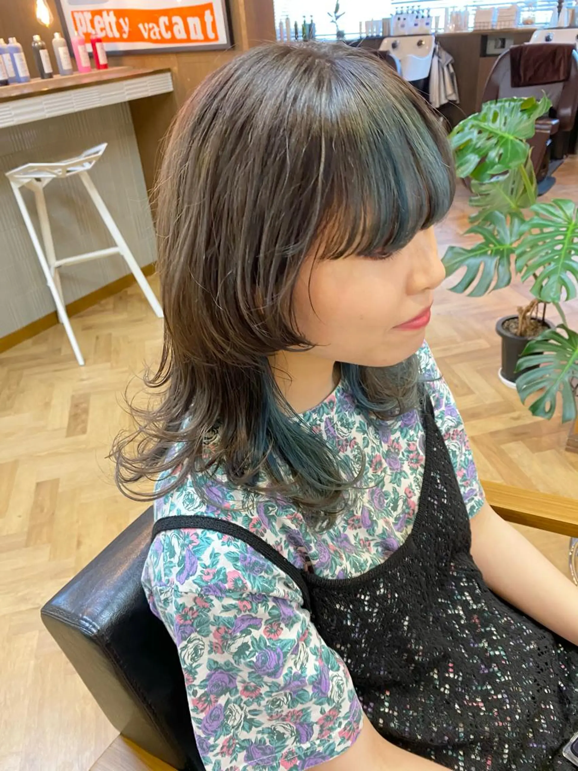 セミロング デザインカラー/ボブ ブリーチカラー/ユリのヘアスタイル