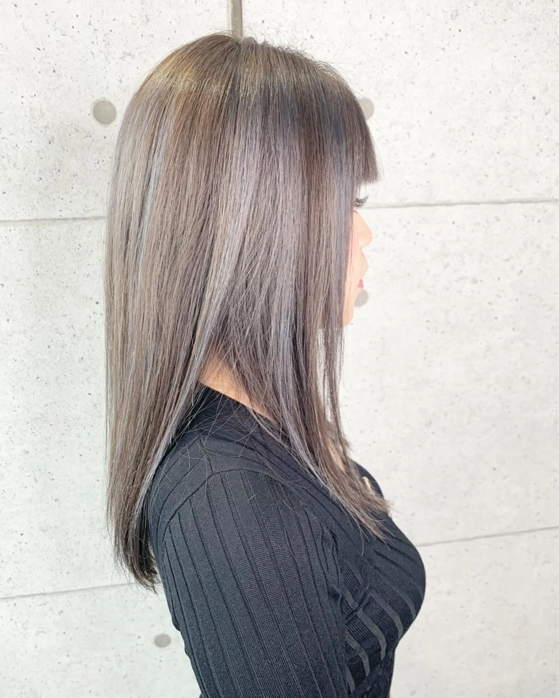 セミロング カラー ハイライトカラー ハイライト 福森 みずきのヘアスタイル