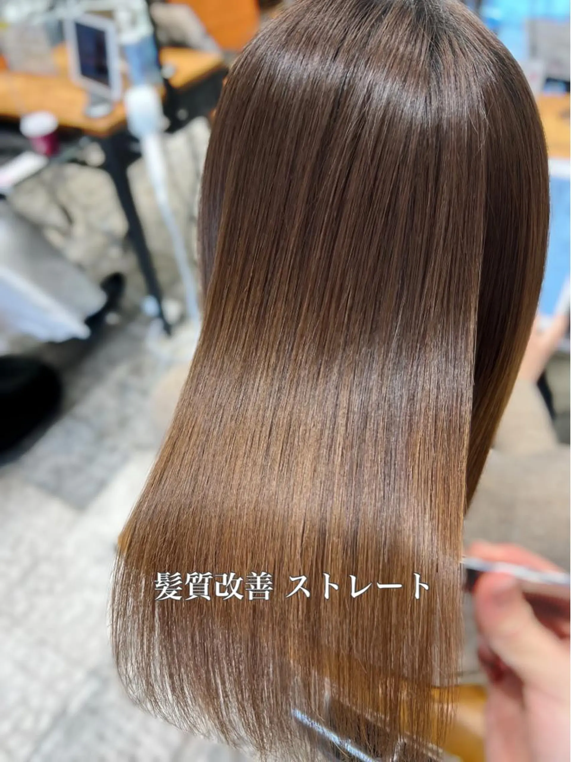 セミロング パーマ 髪質改善 韓国風ヘア 縮毛矯正 トリートメント 酸熱トリートメント 美髪ヘッドスパ🫧 西山紗奈江💆♀️のヘアスタイル