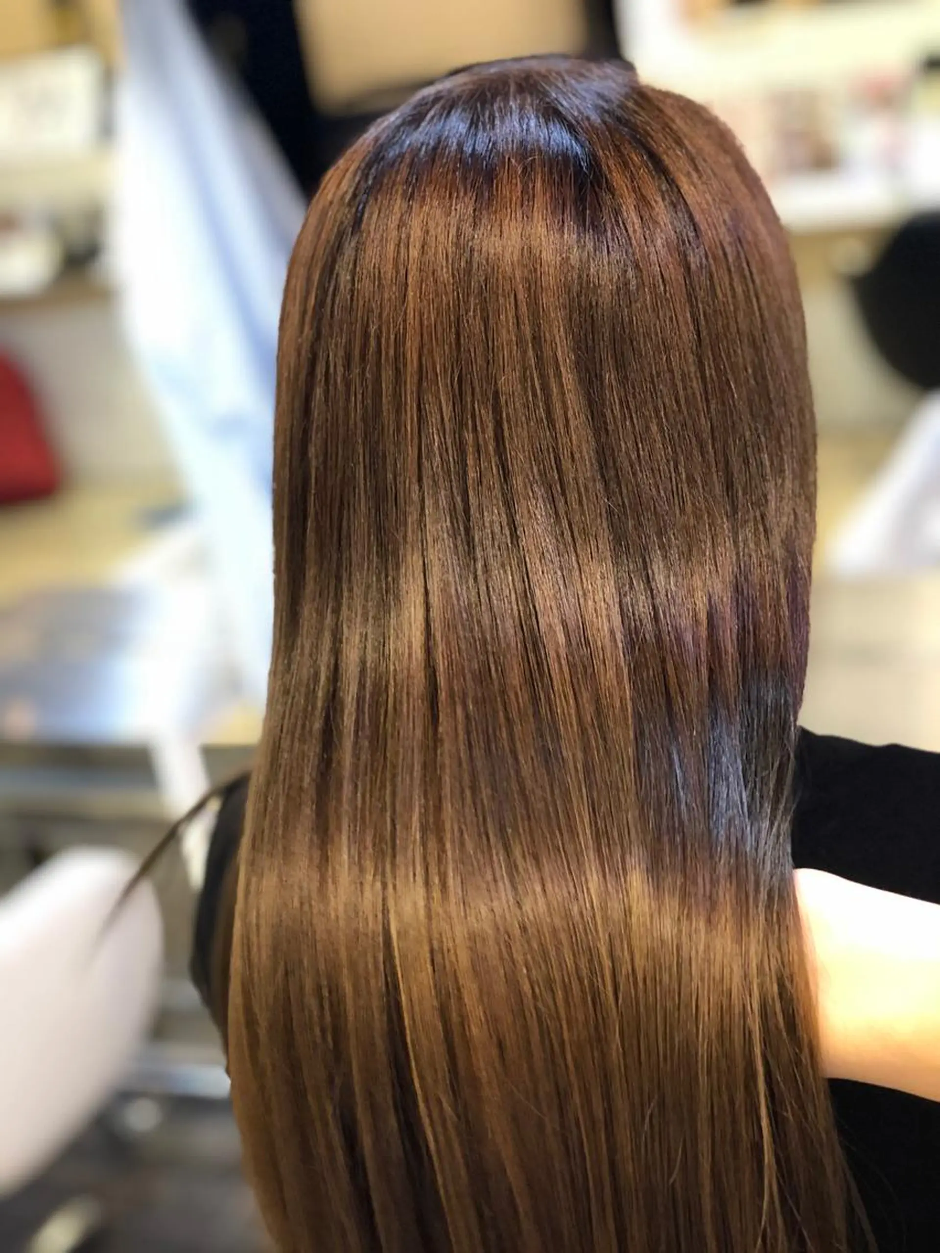 セミロング カラー 縮毛矯正　野口 恵のヘアスタイル