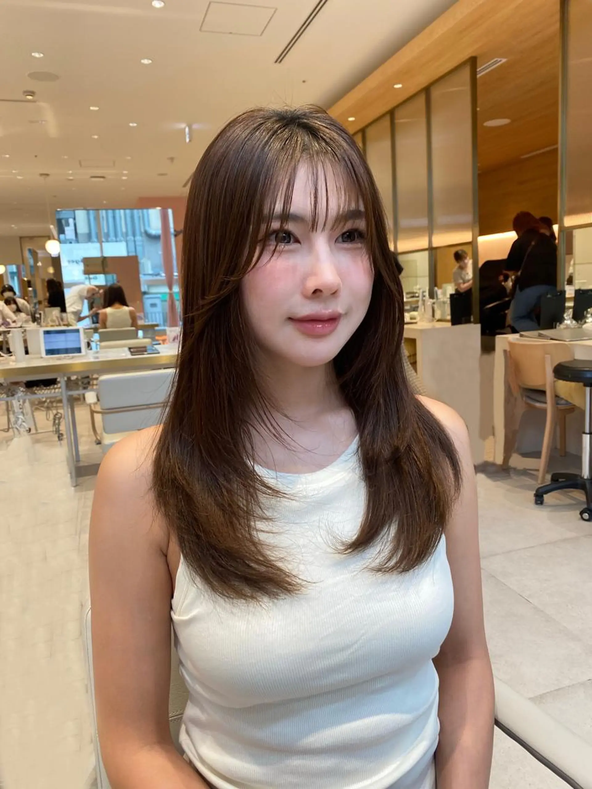 ミディアム カラー パーマ ヘアアレンジ ボブレイヤー アディクシーカラー 透明感カラー イルミナカラー ボブ カット ヘアカラー トリートメント ヘアセット 小野寺瑞希 /最小顔カットのヘアスタイル