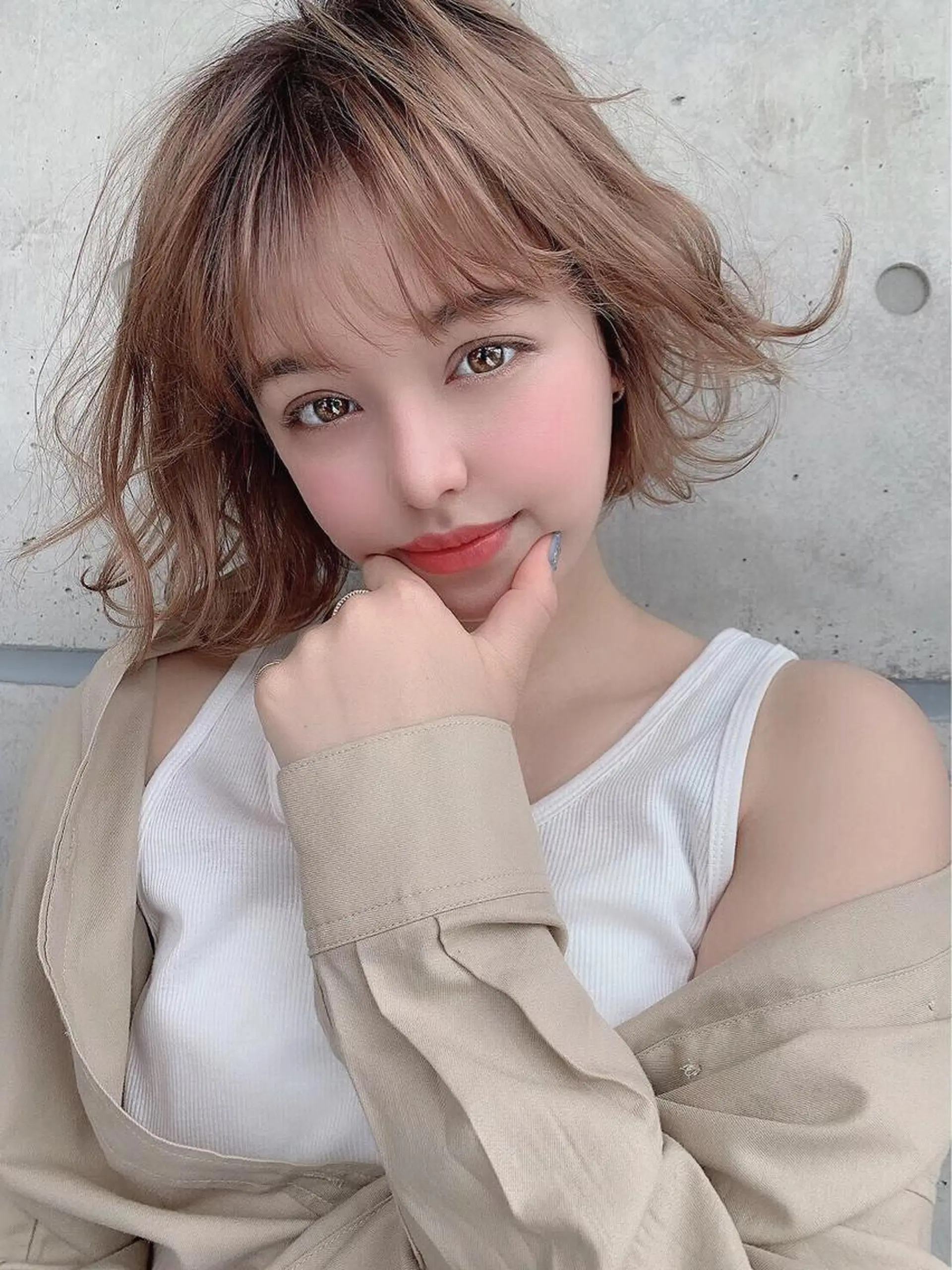 ショート ヘアアレンジ ダブルカラー｜ なおき｜池袋美容師のヘアスタイル