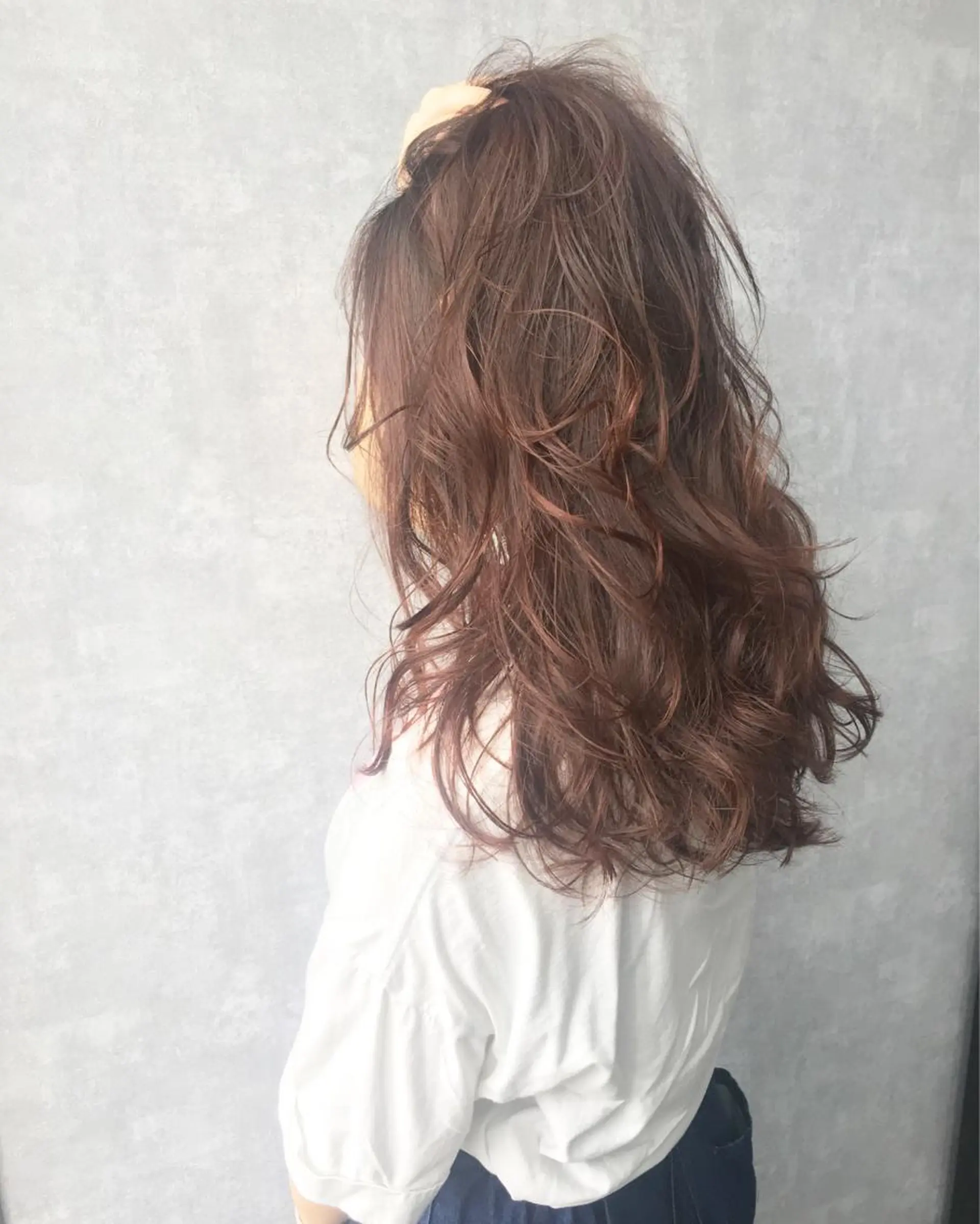 ロング カラー アッシュ ピンクカラー ピンクアッシュ レイヤーカット BLend 渋谷のヘアスタイル