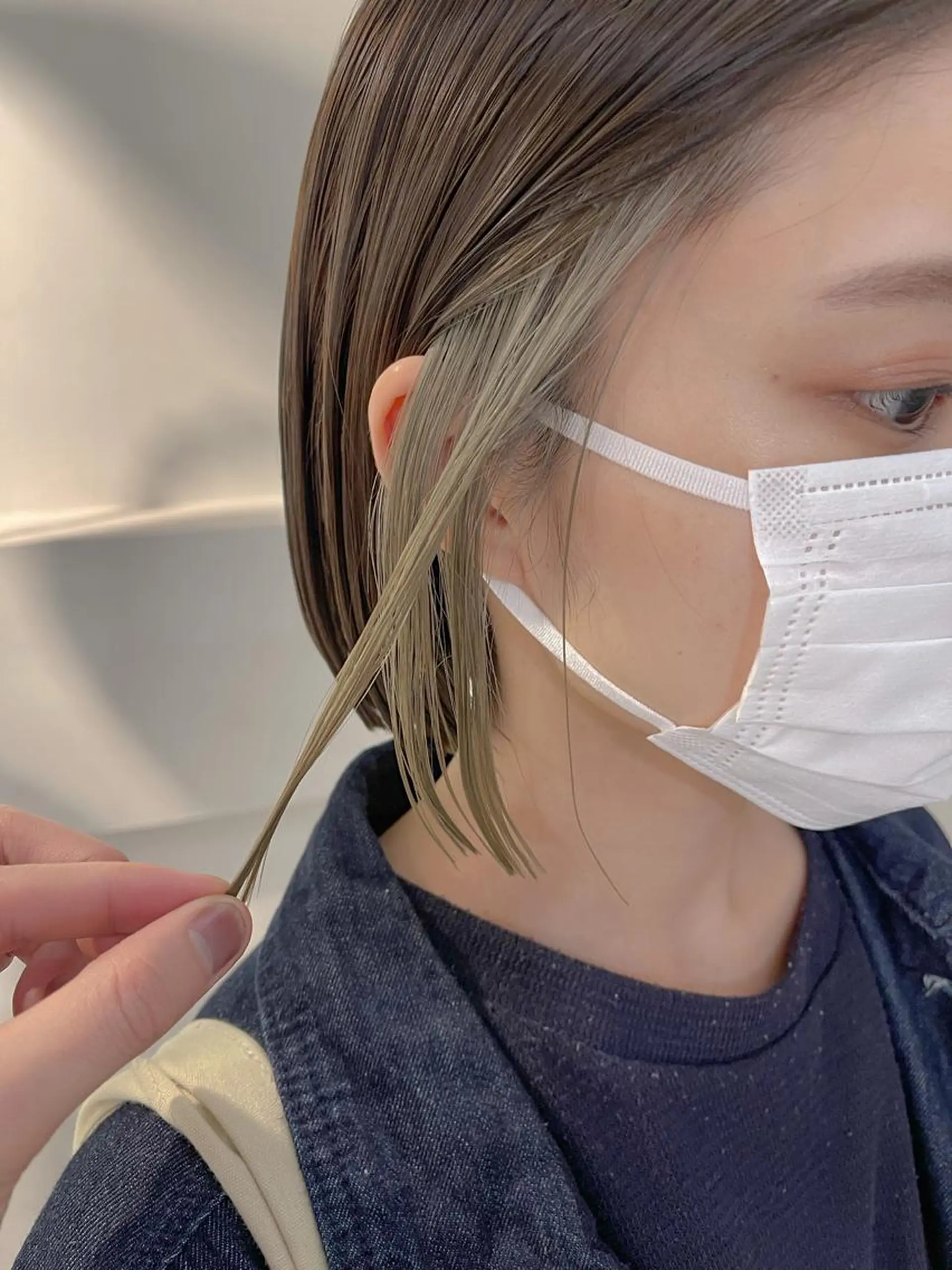 ミディアム カラー ベージュカラー ボブ カット ヘアカラー トリートメント 川本 裕🌿のヘアスタイル