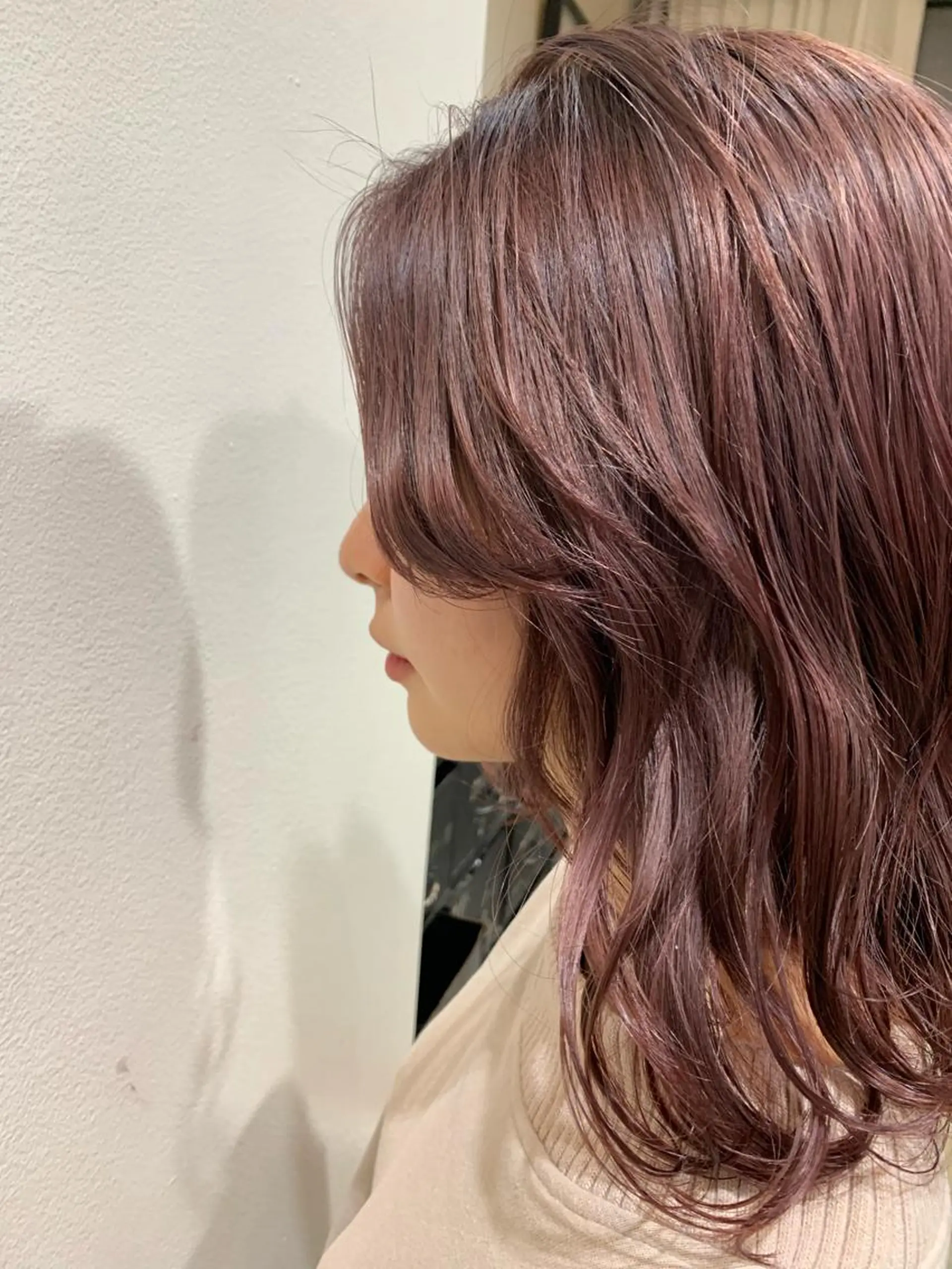 ミディアム カラー ヘアアレンジ ピンクカラー ヘアカラー トリートメント 山崎 澪 レイヤーカット/大宮のヘアスタイル