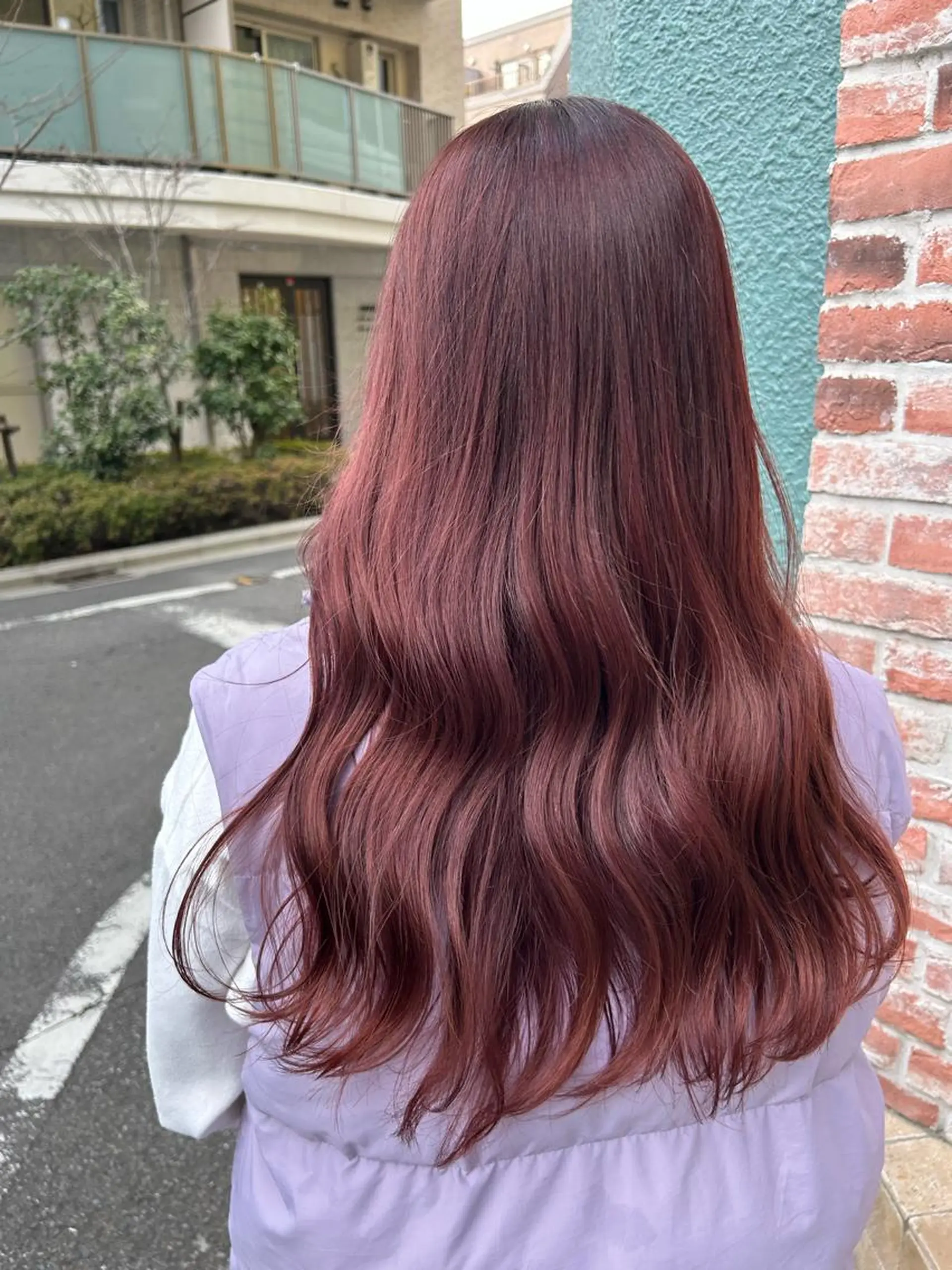ロング カラー ブリーチ ピンクカラー 関口 桃花🌷 暖色カラーのヘアスタイル