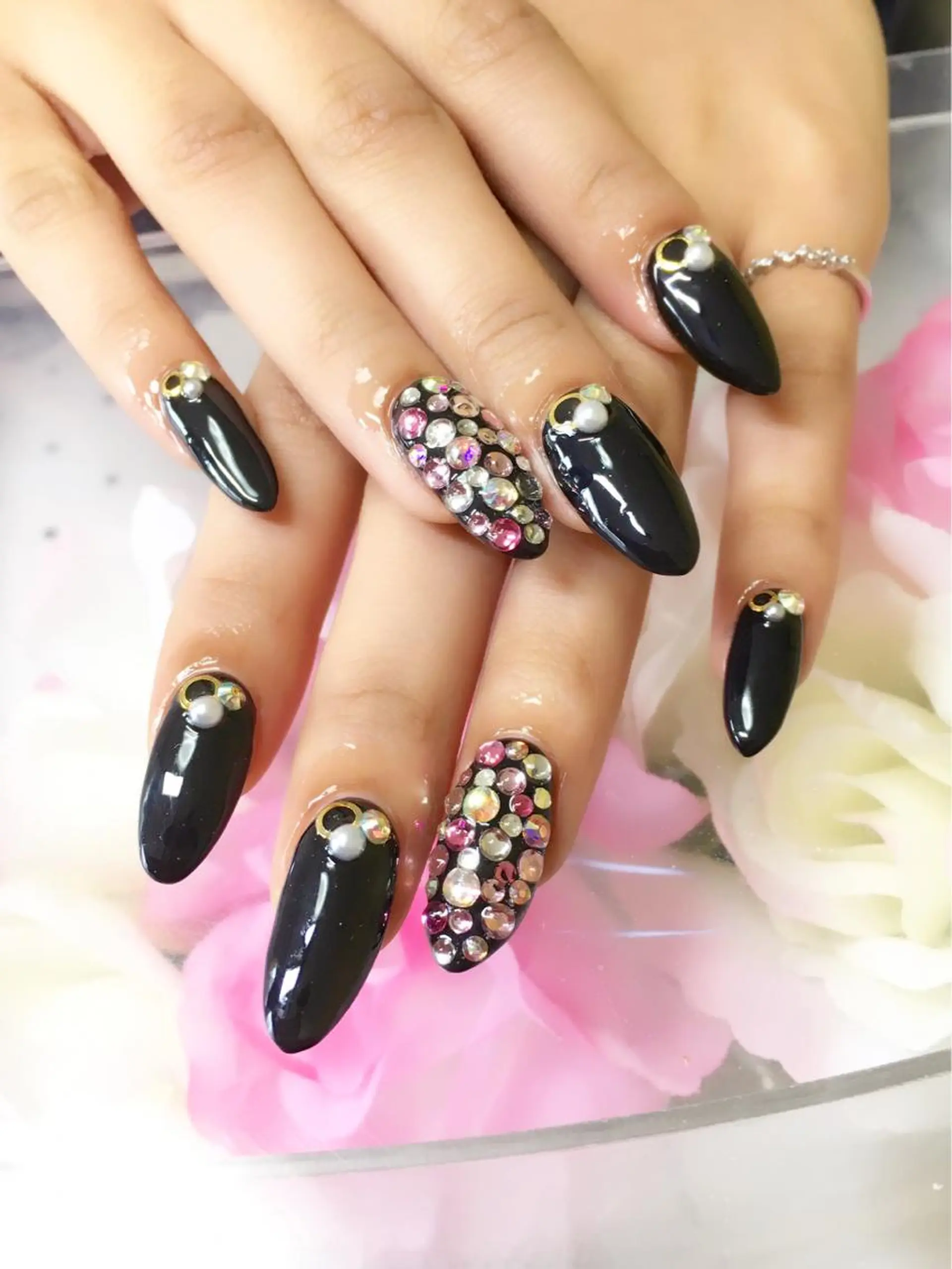 ネイル フットネイル ジェルネイル ミラーネイル パラジェル スカルプネイル clover nailのネイルデザイン
