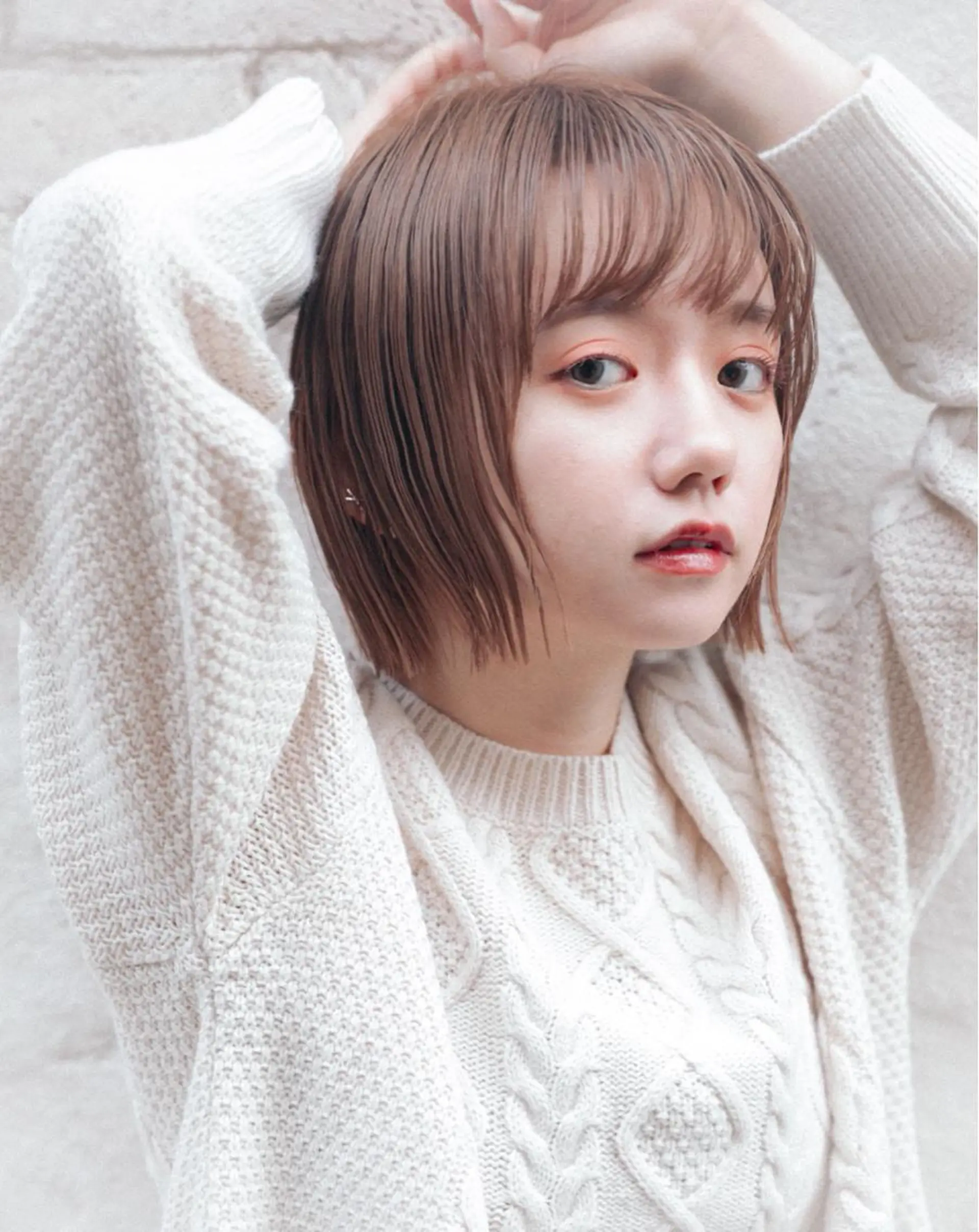 ミディアム カラー ベージュカラー ボブ 岡安優太 顔まわり似合せが得意のヘアスタイル