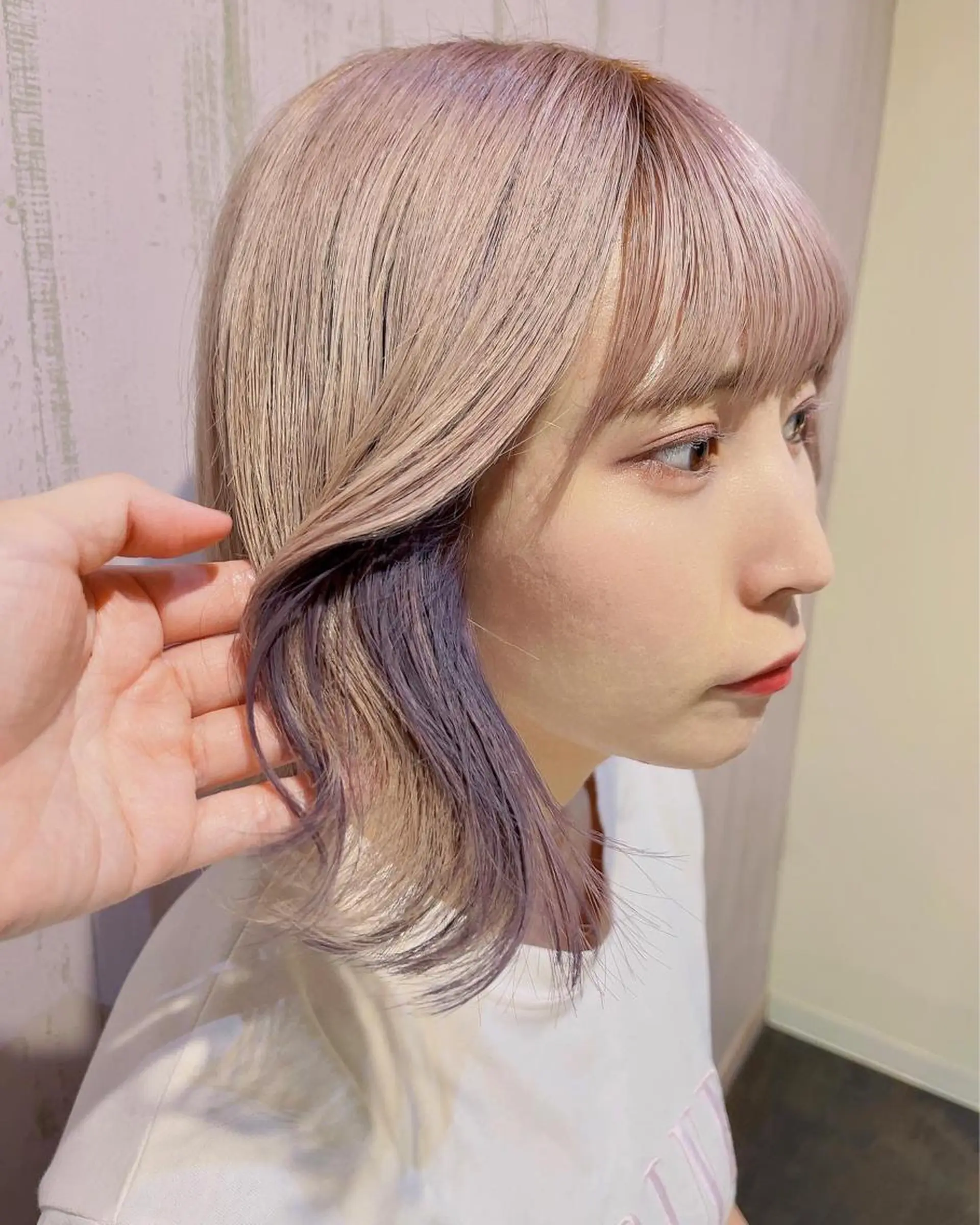 ショート カラー インナーカラー ラベンダーカラー ピンクカラー 髪質改善☆ 縮毛矯正miyuのヘアスタイル