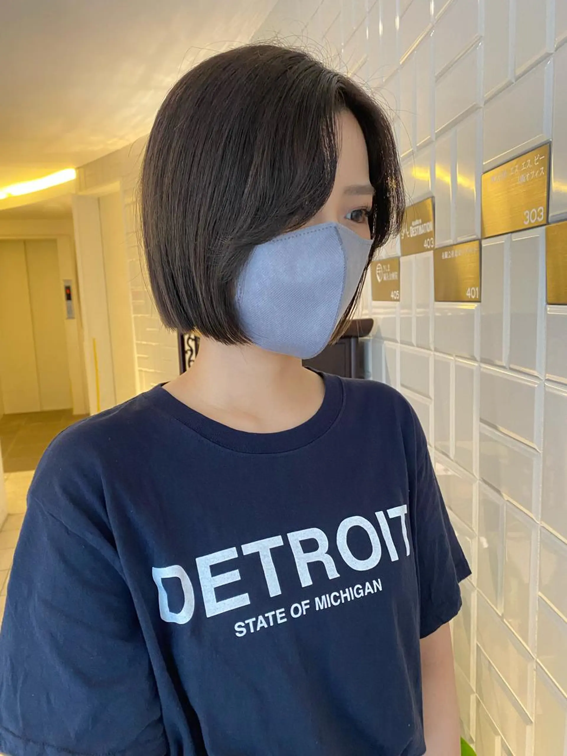 ミディアム ボブ サイドバング カット アオイ🩵暖色 /まろやかカラーのヘアスタイル