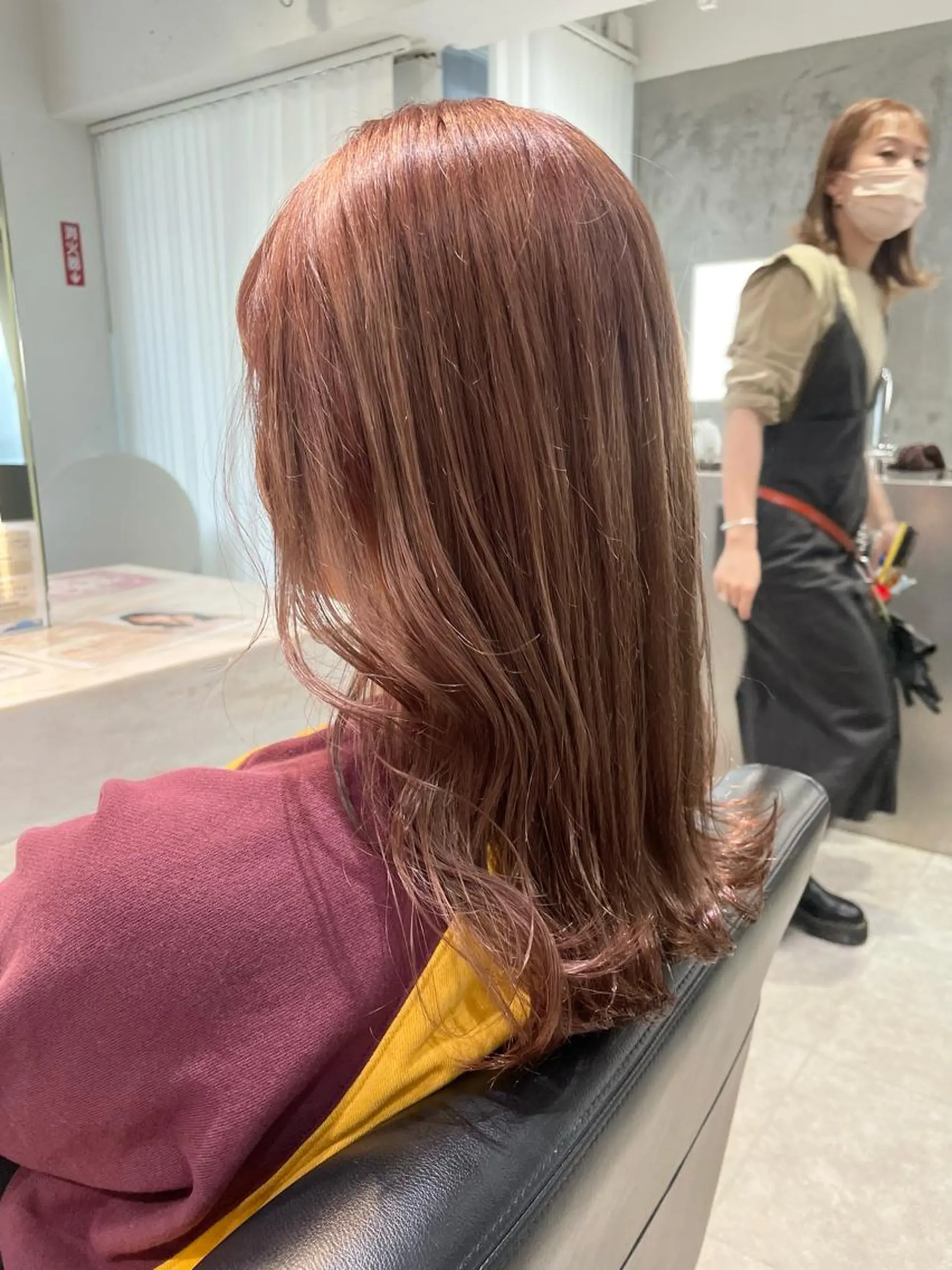 セミロング カラー ヘアアレンジ ブリーチ ケアブリーチ ピンクカラー iena渋谷 /ゆーこのマツエク・マツパデザイン