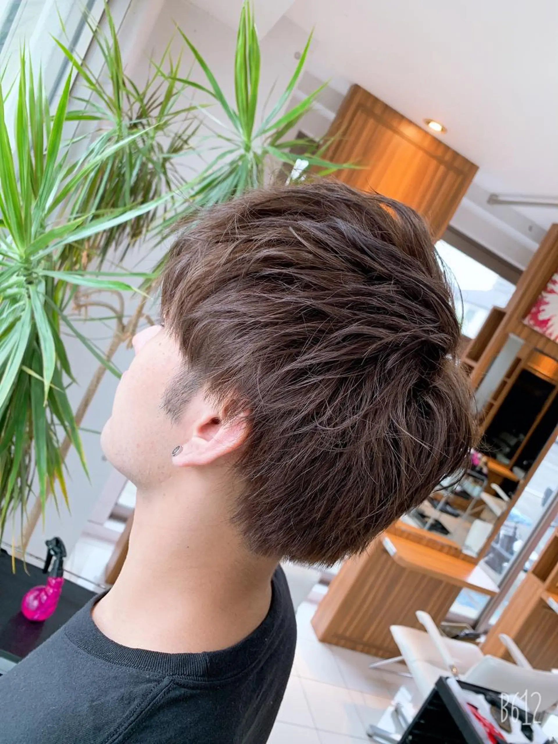 ショート カラー メンズ 白髪ぼかしハイライト 柳川拓哉のヘアスタイル