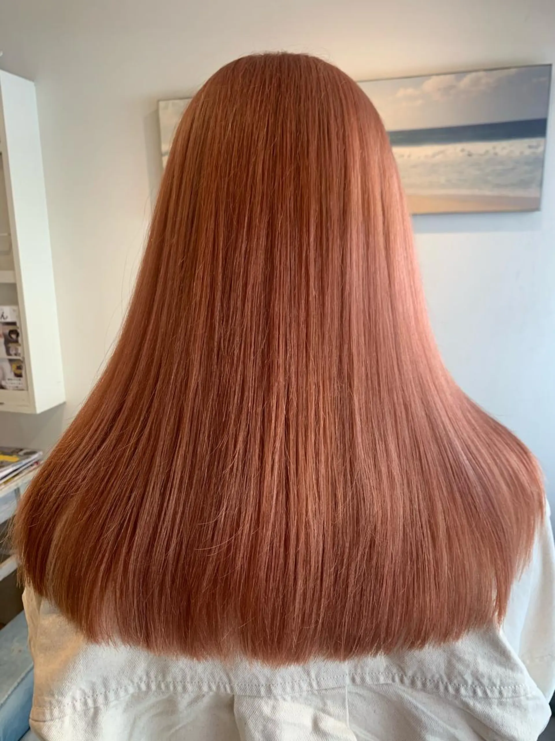 セミロング カット ヘアカラー 渋谷ハイトーン/ デザインカラー阿部のヘアスタイル