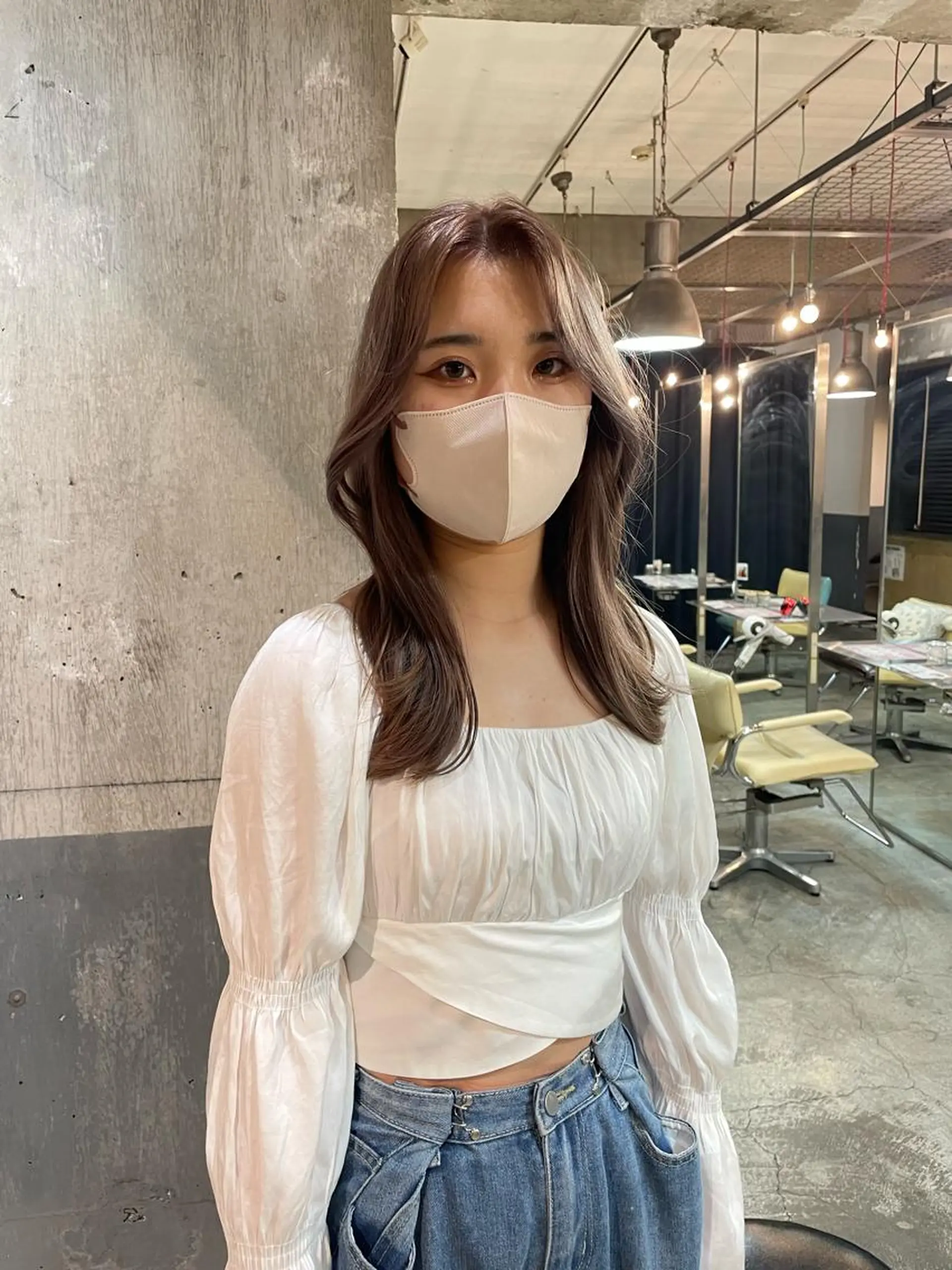 ミディアム カラー ベージュカラー 海外レイヤー /NAGISAのヘアスタイル