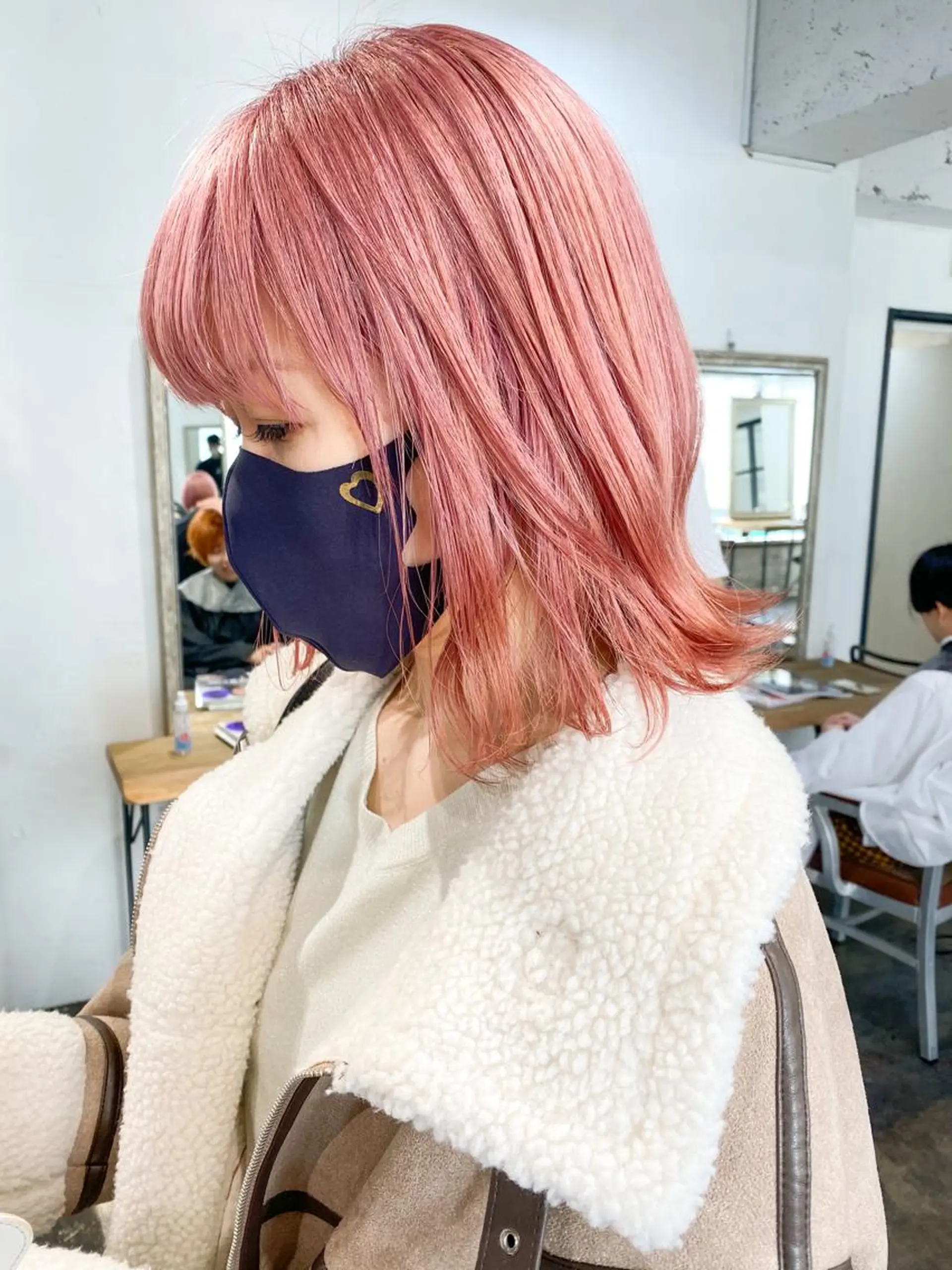 ミディアム カラー ブリーチ レイヤー暖色カラー 池袋Yamamotoのヘアスタイル