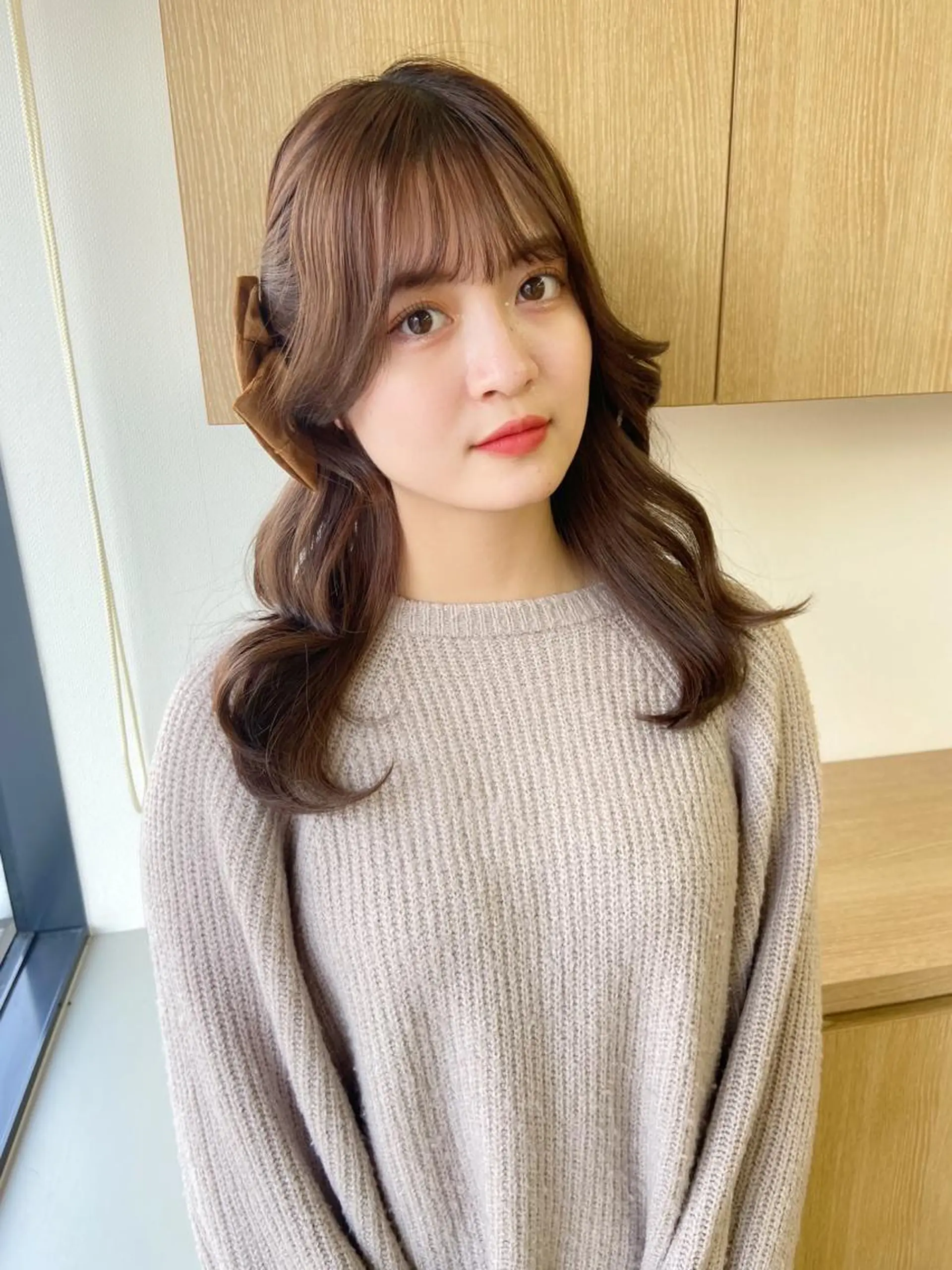 ミディアム カラー シールエクステ ブリーチ ブラウンカラー ケアカラー ダブルカラー 新宿/韓国ヘア 中明度カラー/かやのヘアスタイル