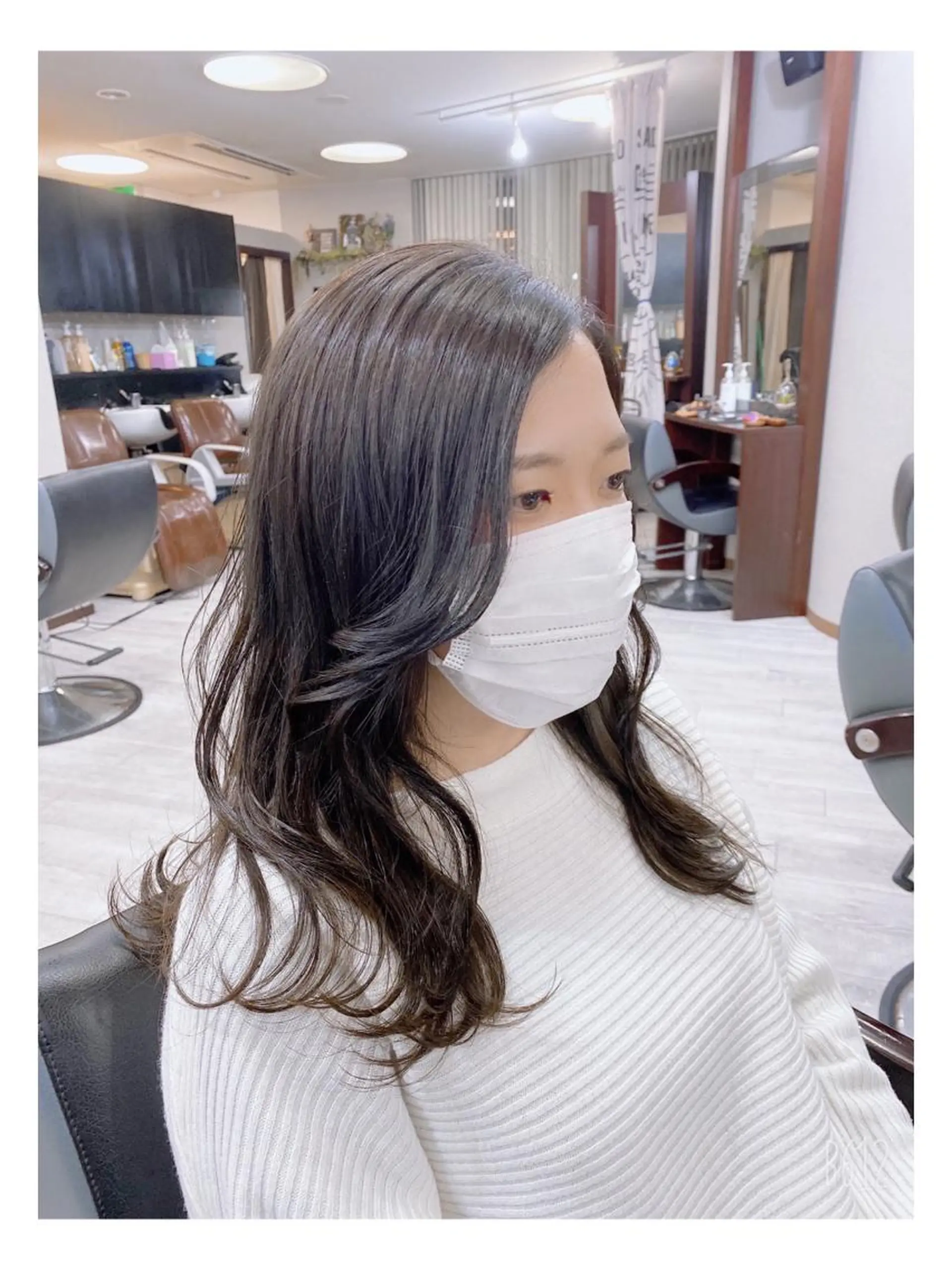 ロング カラー グレージュ オリーブグレージュ オリーブグレー ヘアカラー トリートメント cocoru所属・＊横浜駅＊ 金子 誠也のヘアスタイル