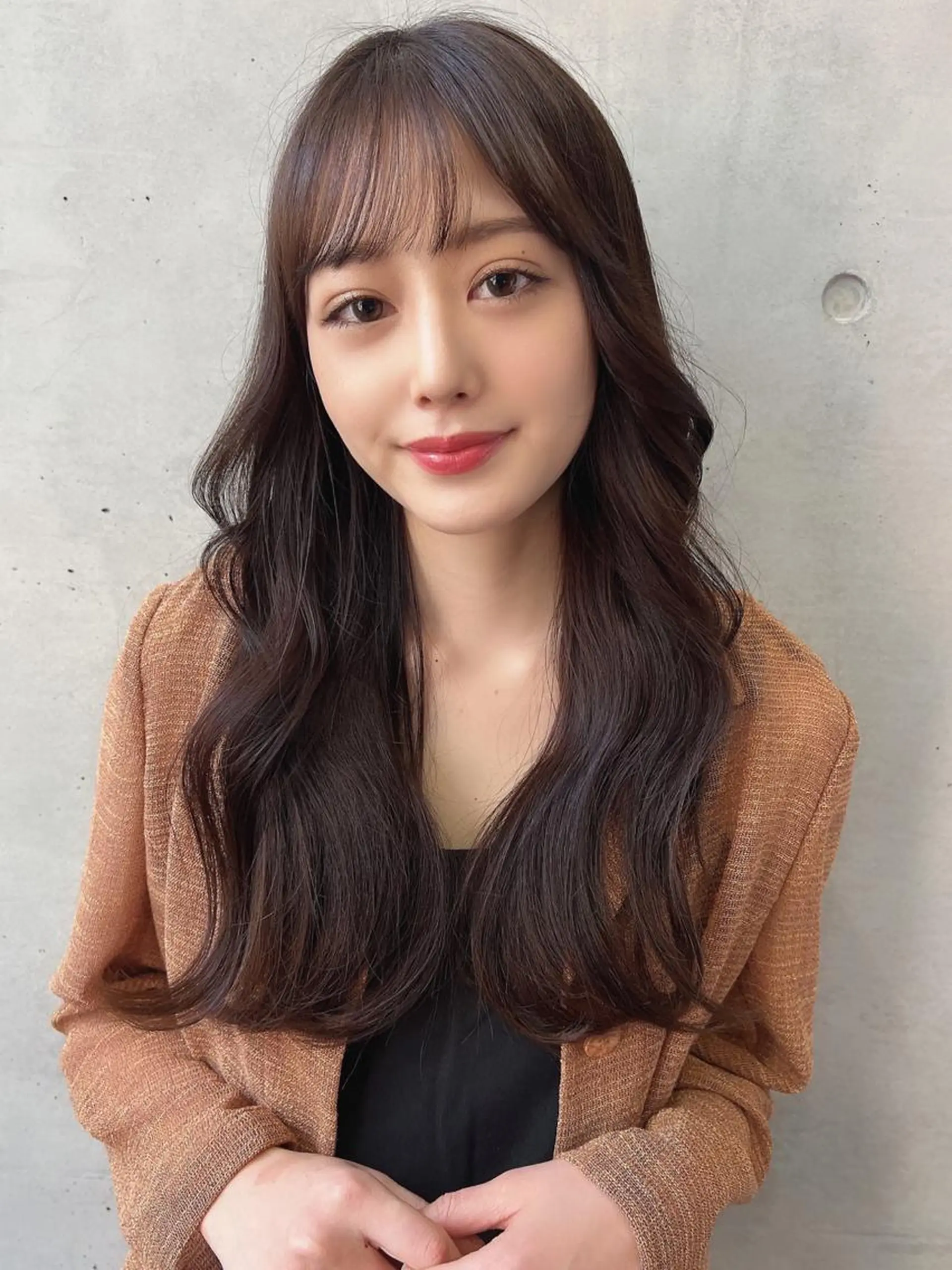 ロング ボブ ハイライト 髪質改善 韓国風ヘア 小顔カット 似合わせカラーの達人 ダブルカラー/森栄範のヘアスタイル