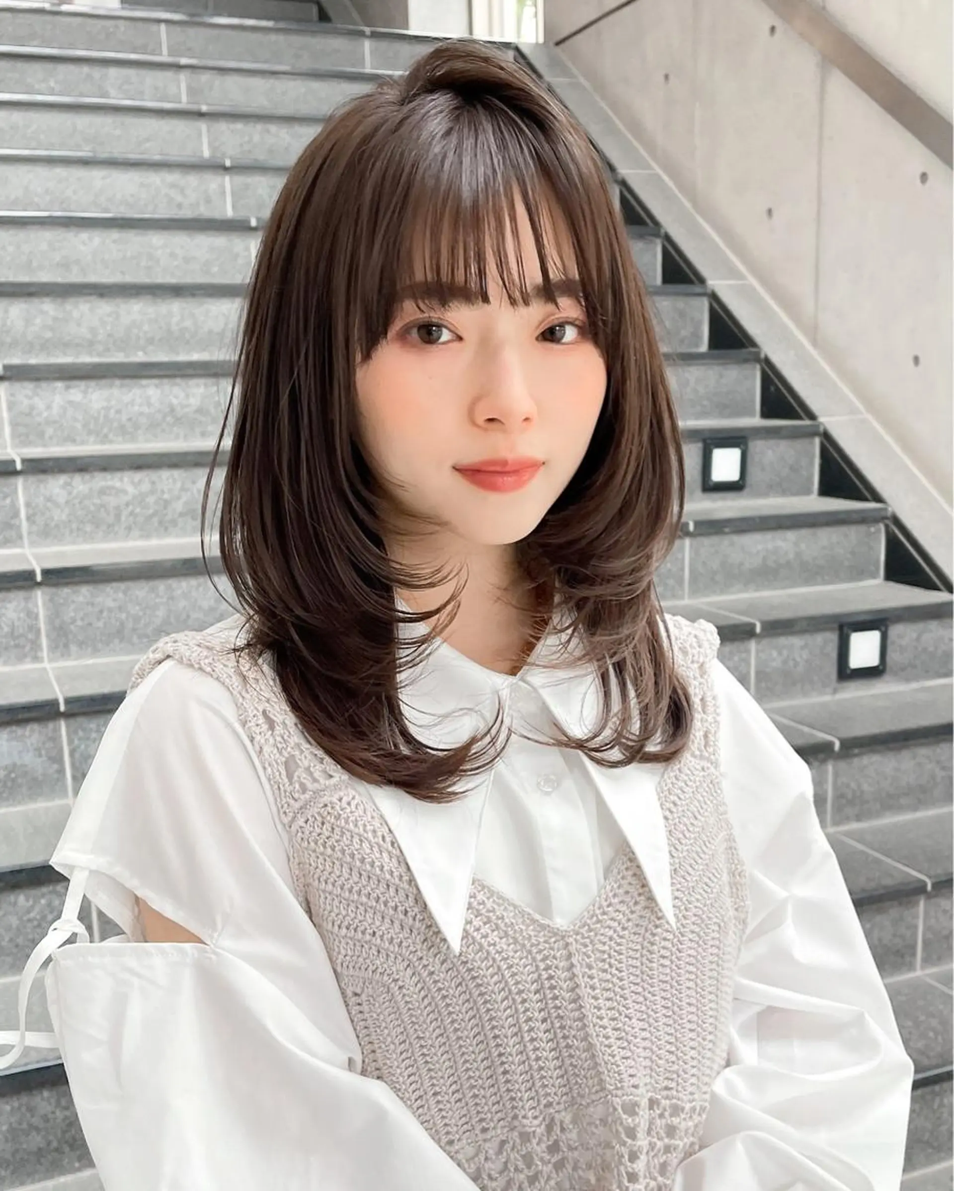 セミロング カラー 宮本 聖希のヘアスタイル