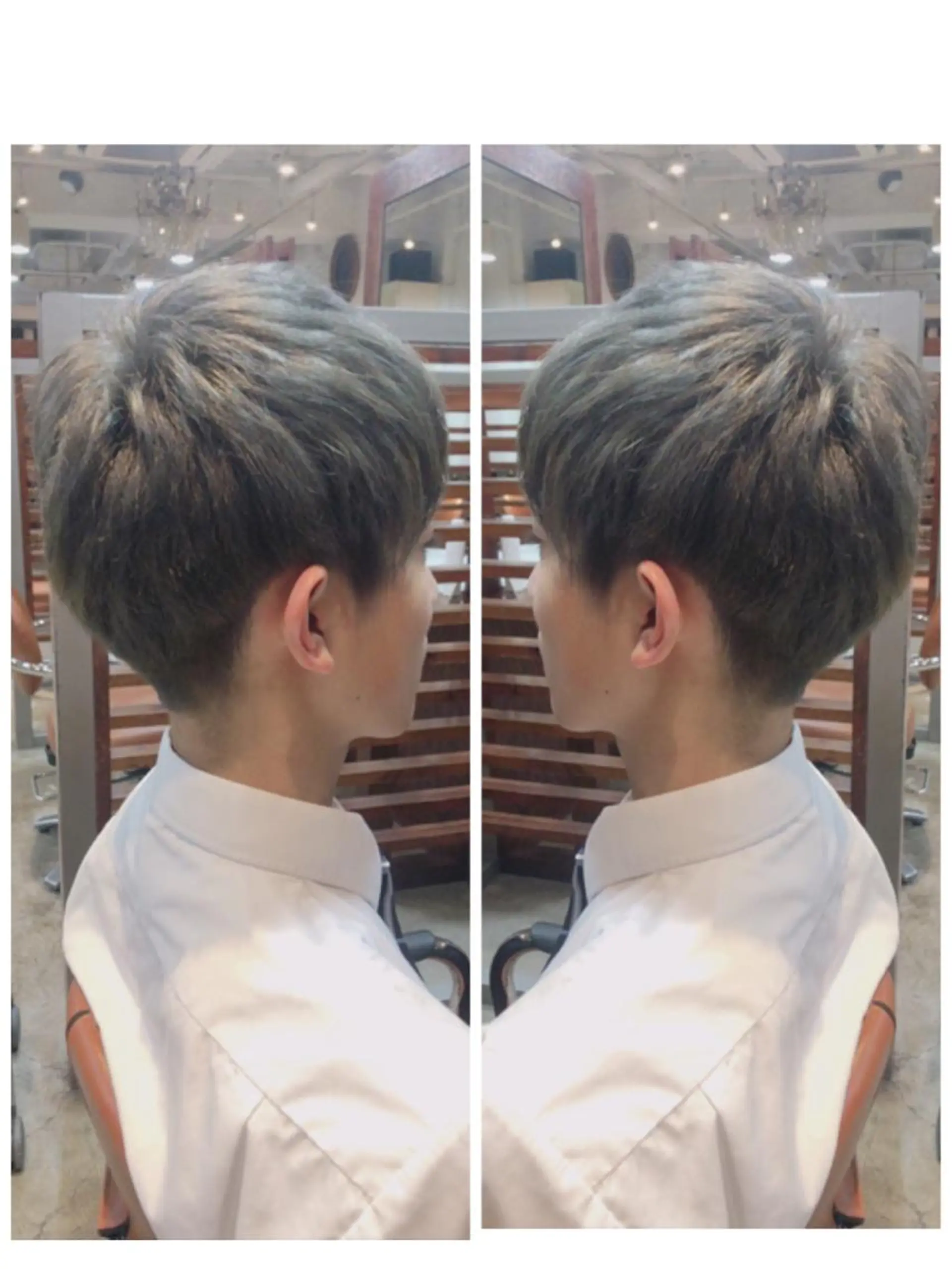 カラー メンズ アッシュ シルバー シルバーアッシュ 品田 真里のヘアスタイル