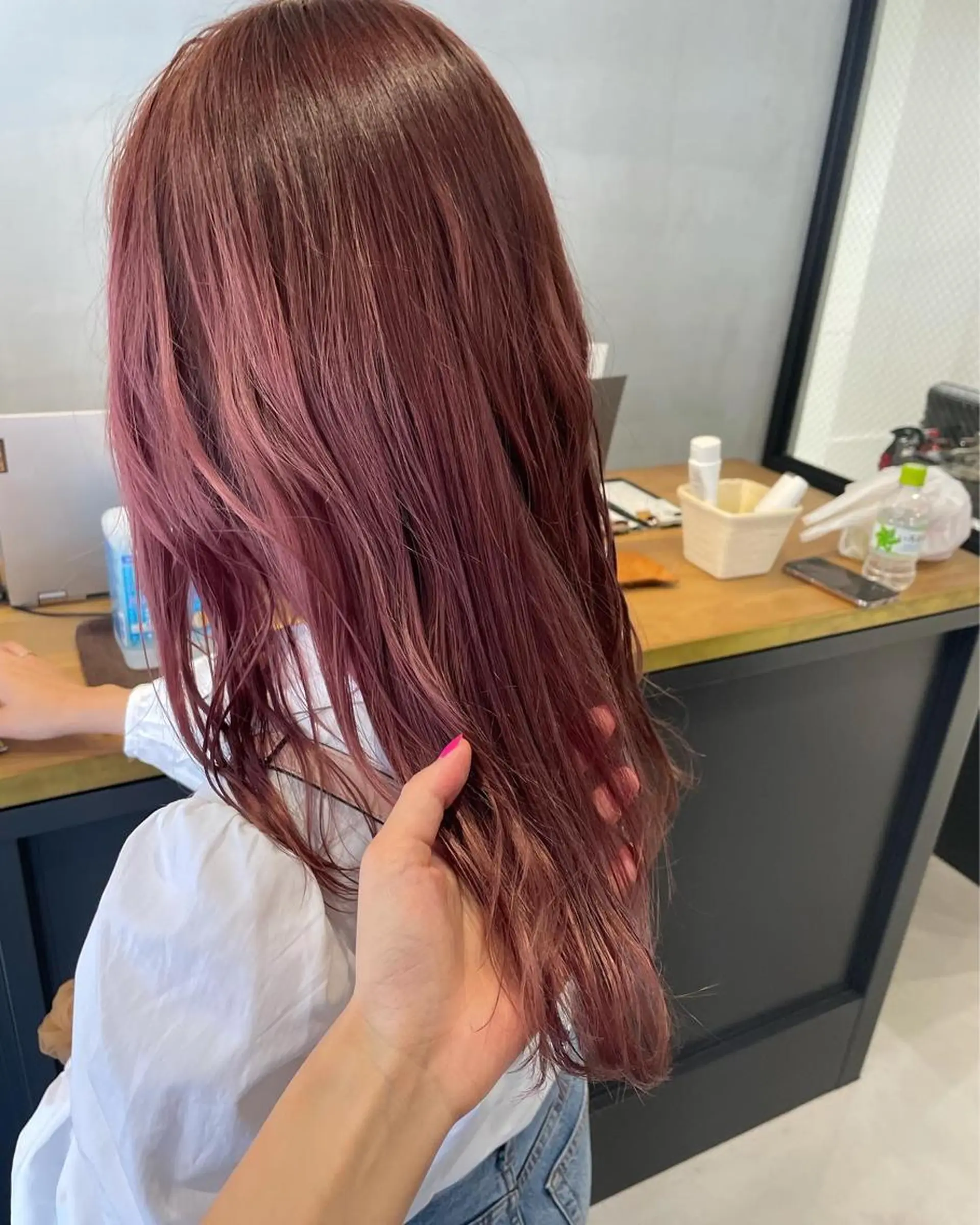 セミロング 暖色カラー🍊 ボブ🌿顔周りcutのヘアスタイル