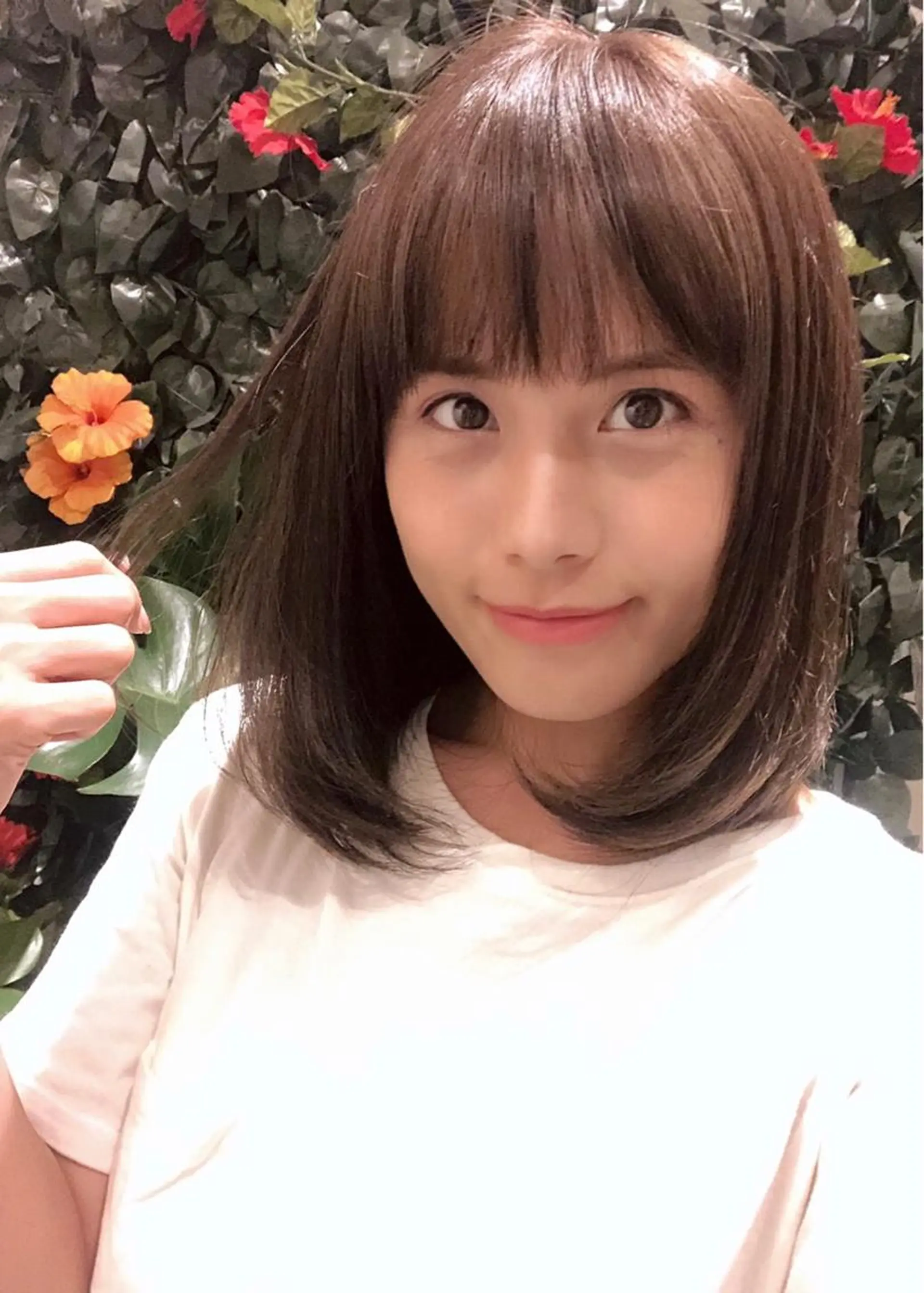 ミディアム カラー 透明感カラー トリートメント 榎本 稔久のヘアスタイル